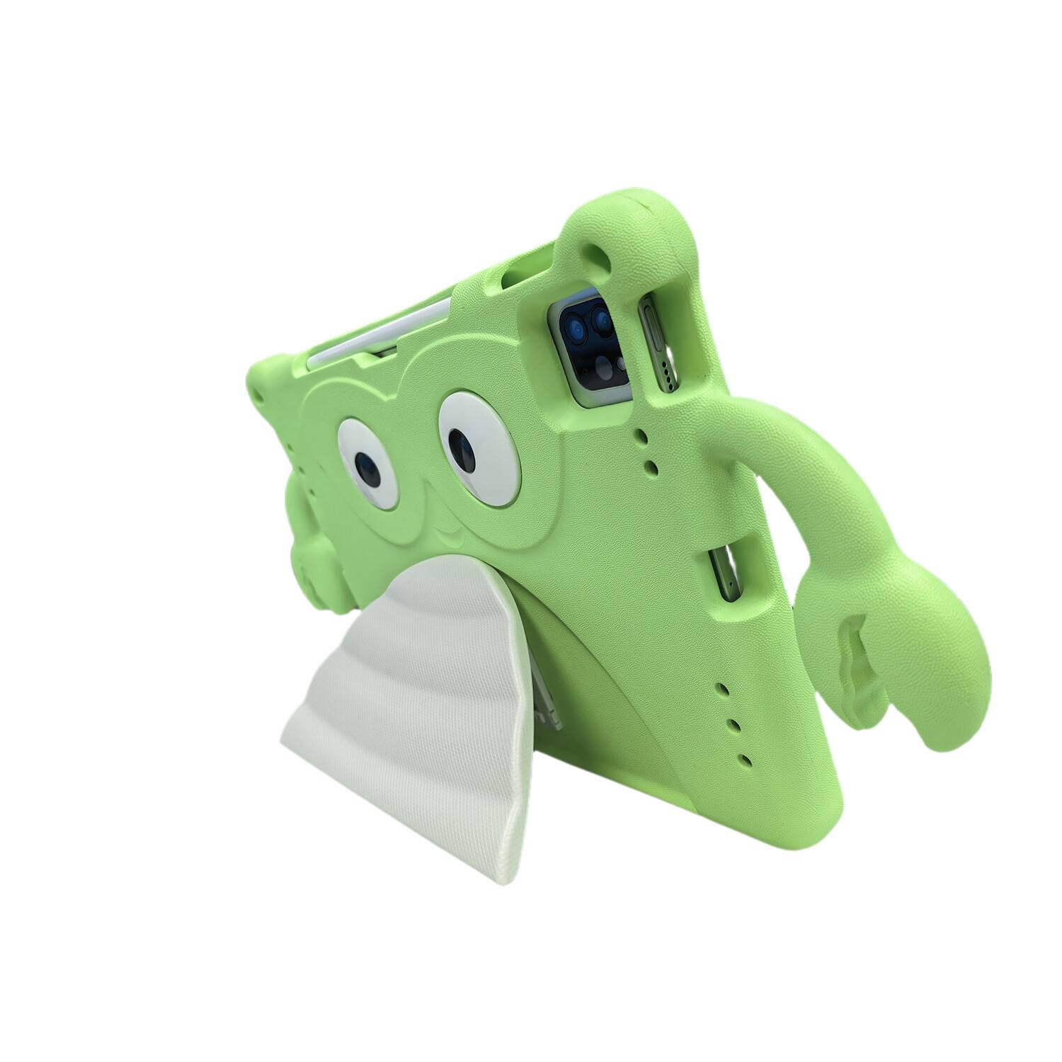 Alt View 2. Dteck - Shockproof Cartoon Case for Apple iPad (10th Generation) 10.9" 2022, Soft TPU Protective Cover with Integrated Stand - Green.