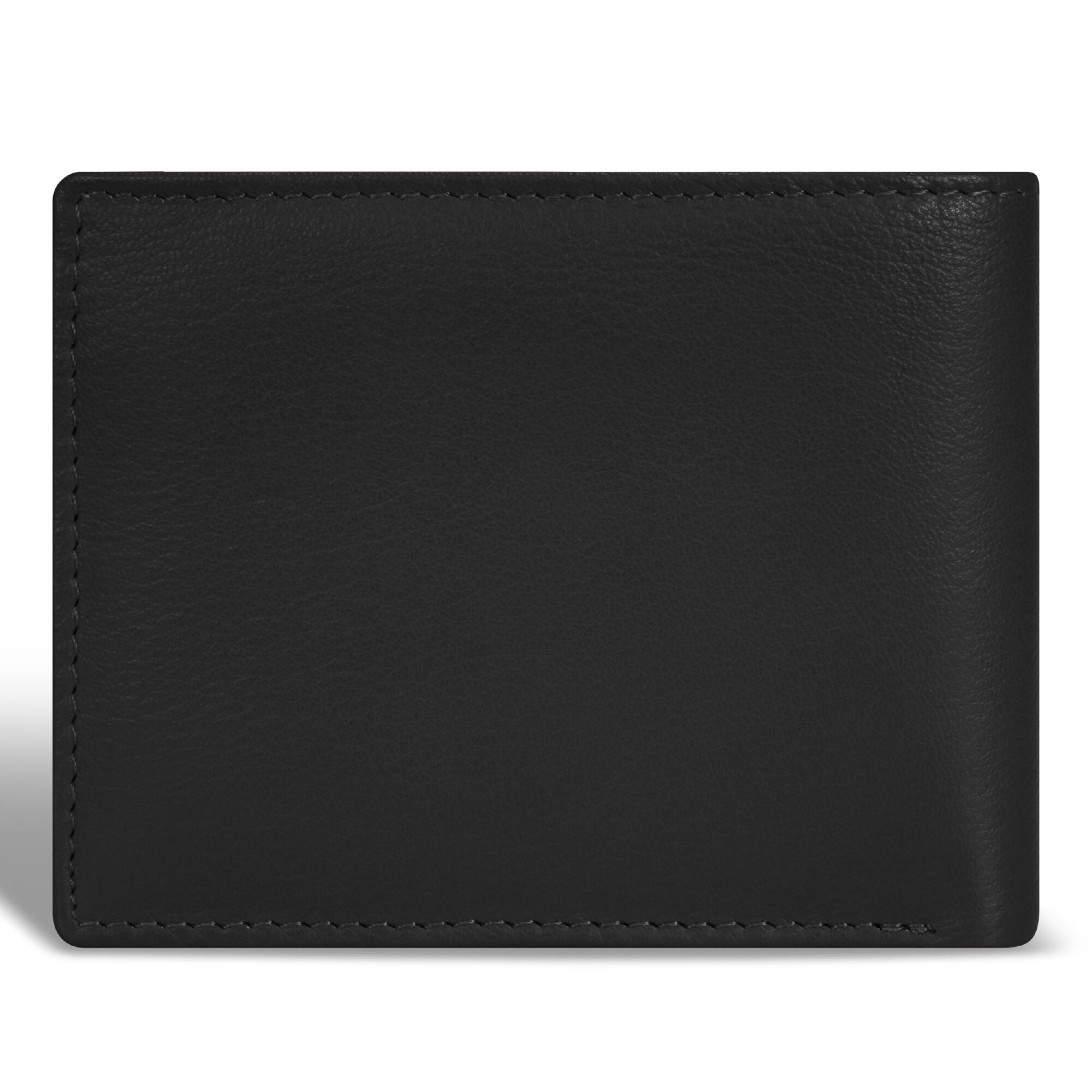 Left. Champs - Onyx Collection Leather Zip Bi-Fold Wallet - Black.