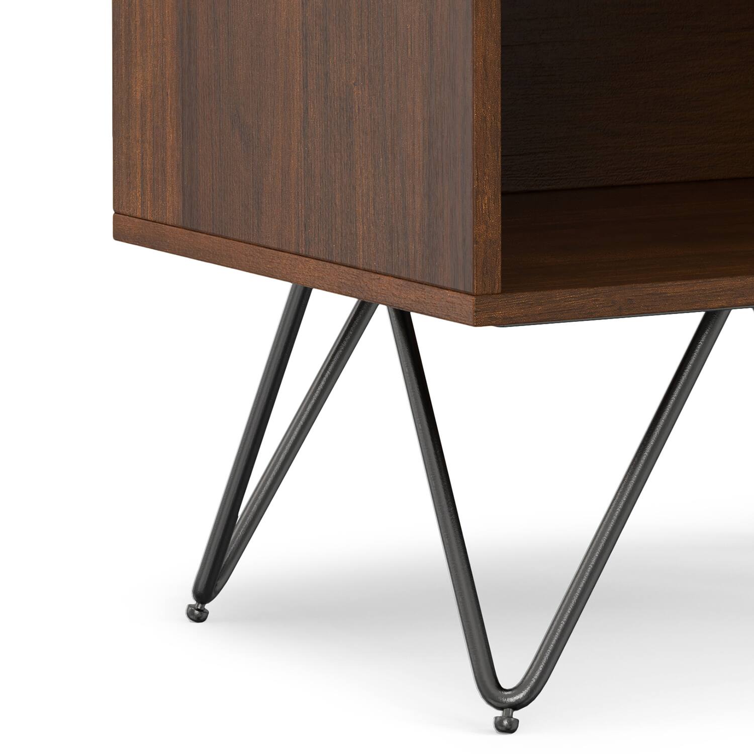 Alt View 8. Simpli Home - Simpli Home Hunter 20 inch Wide Nightstand in Walnut Veneer - Walnut.