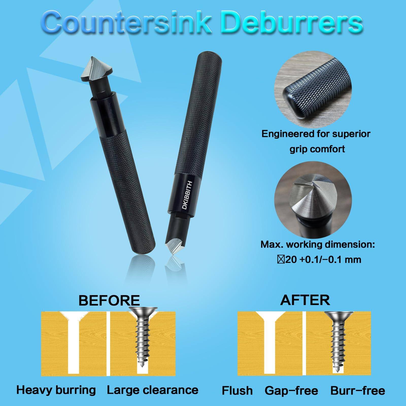 Countersink Deburrers

Engineered for superior grip comfort

Max. working dimension: Ø20 +0.1/-0.1 mm

BEFORE
Heavy burring
Large clearance

AFTER
Flush
Gap-free
Burr-free