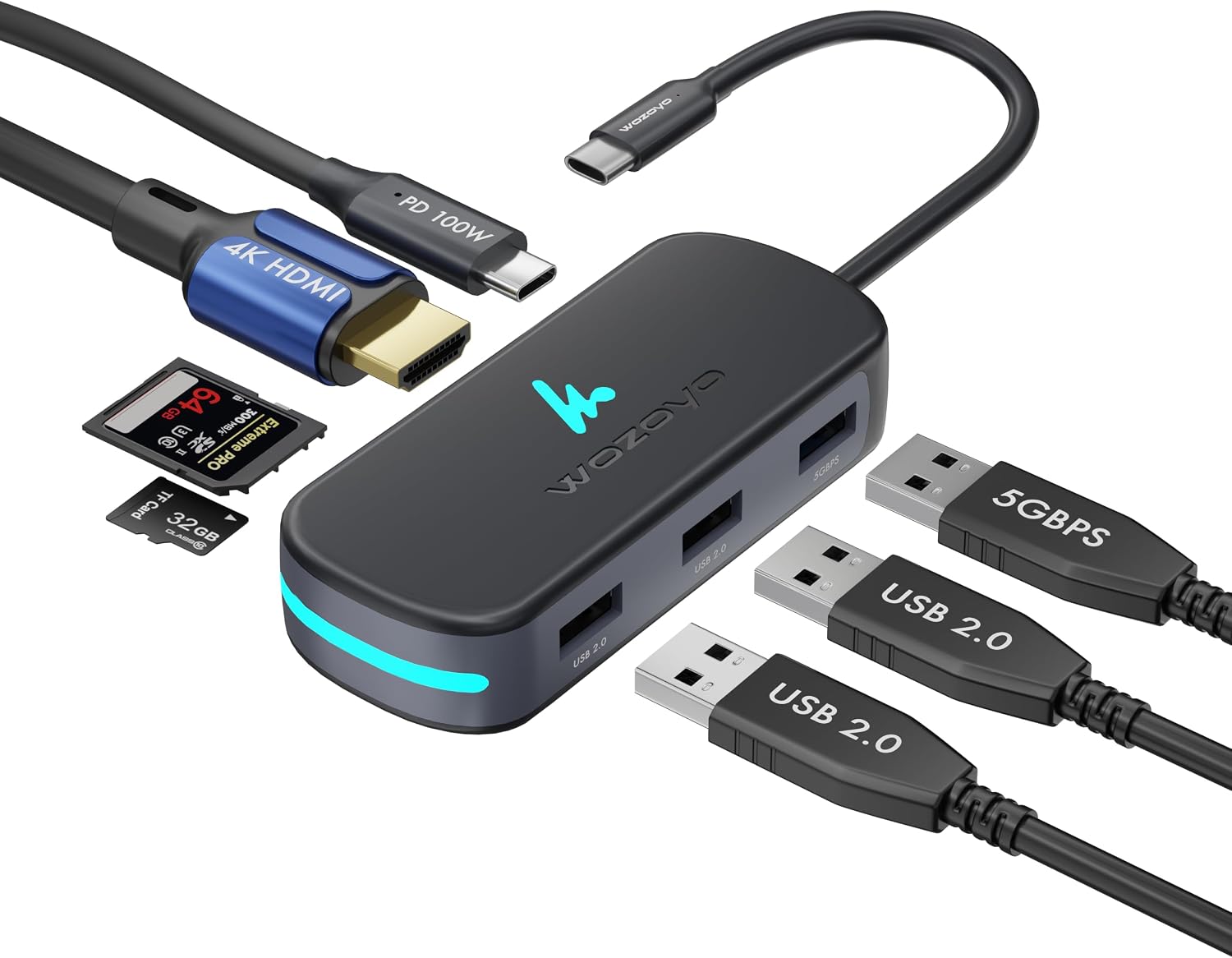 wezoyo  
4K HDMI 64 B GB 300 / E 3/W Extreme III PRO TF Card 32GB  
PD 100W h. wozaya SGBPS 5GBPS 2.0 USB USB 2.0 2.0 USB USB 2.0