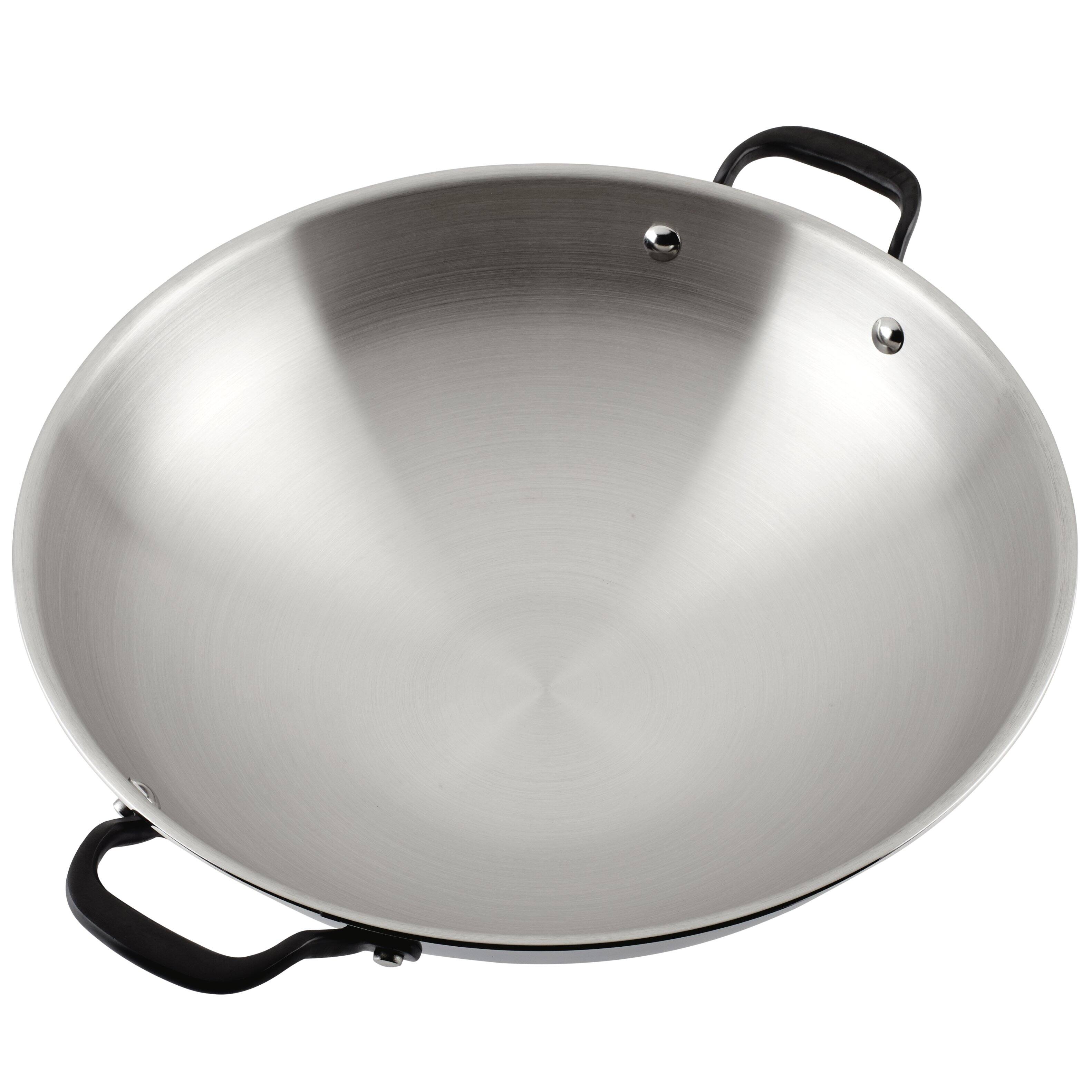 Alt View 15. KitchenAid - KitchenAid 5-Ply Clad Stainless Steel Induction Wok, 15-Inch, Polished Stainless Steel - Silver.