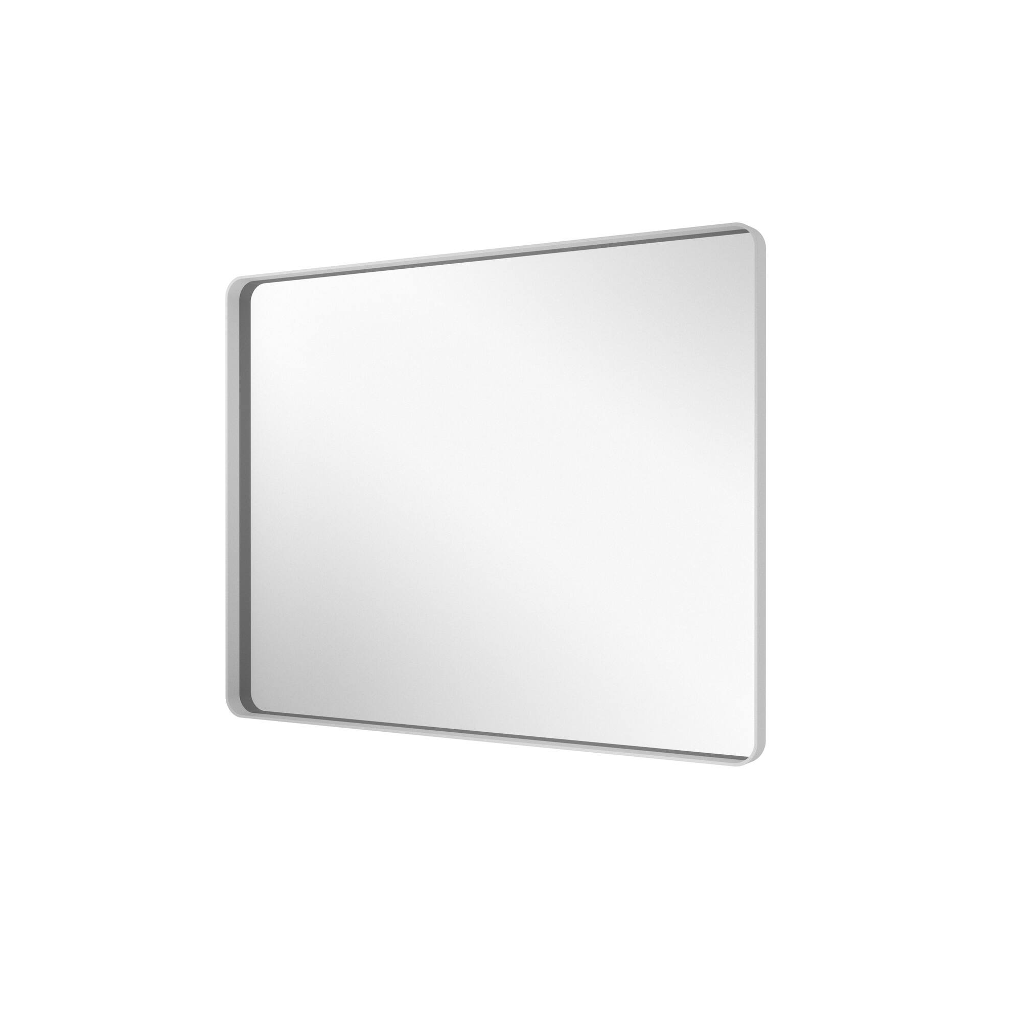 Left. Boyel Living - 28-Inch x 36-Inch Rectangular Aluminum-Framed Bathroom Wall Mirror - White.