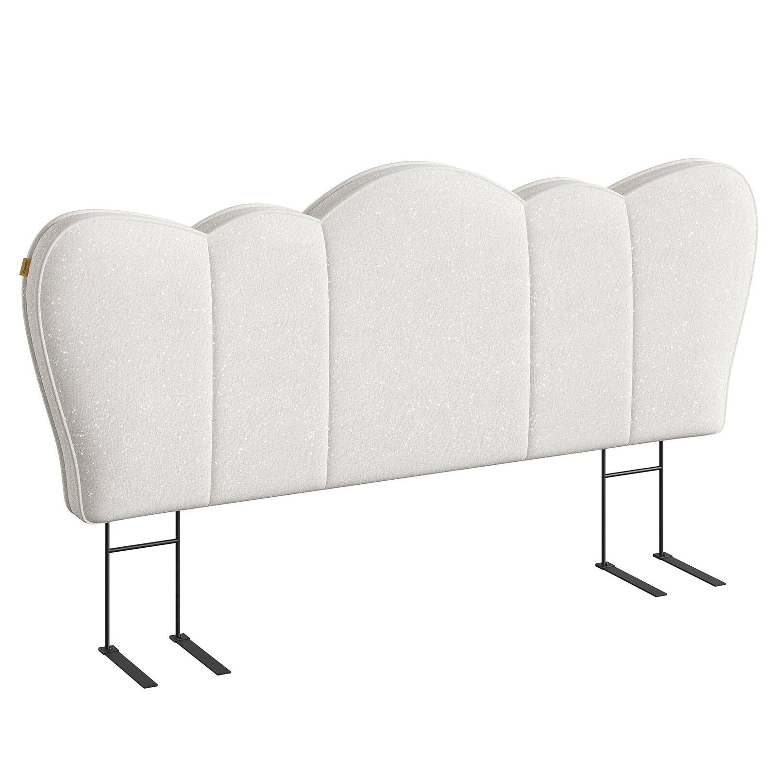Alt View 4. Pinmoco - Upholstered Headboard Ergonomic Fabric Headboard Suitable for 8-14 inch Mattress - Ivory.