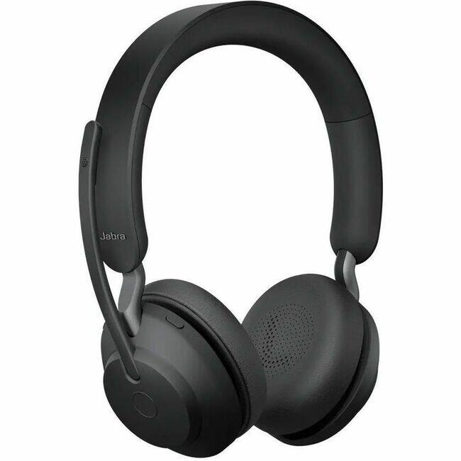 Front. Jabra - Jabra Evolve2 65 Headset - Mono - Wireless - Bluetooth - 98.4 ft - On-ear, Over-the-head - Monaural - Circumaural - Blue.