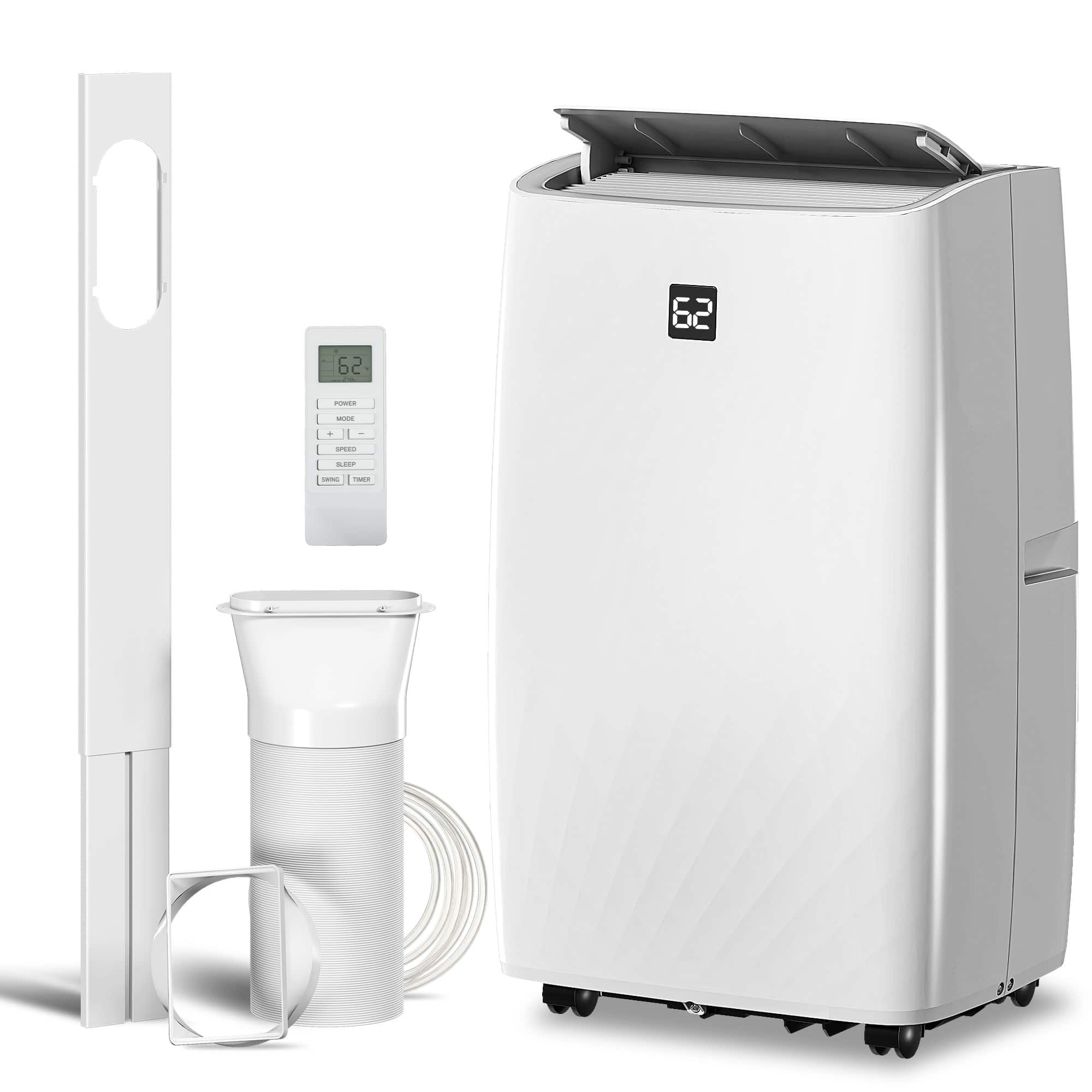 Homcom - BTU Portable Air Conditioner, AC Unit with Cool, Dehumidifier, Fan, 549 Sq. ft, 24H Timer On Off - White