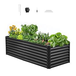 VEVOR - Metal Raised Garden Bed, 6 x 3 x 2 ft Outdoor Galvanized Planter Garden Box, Open Bottom Design - Gray