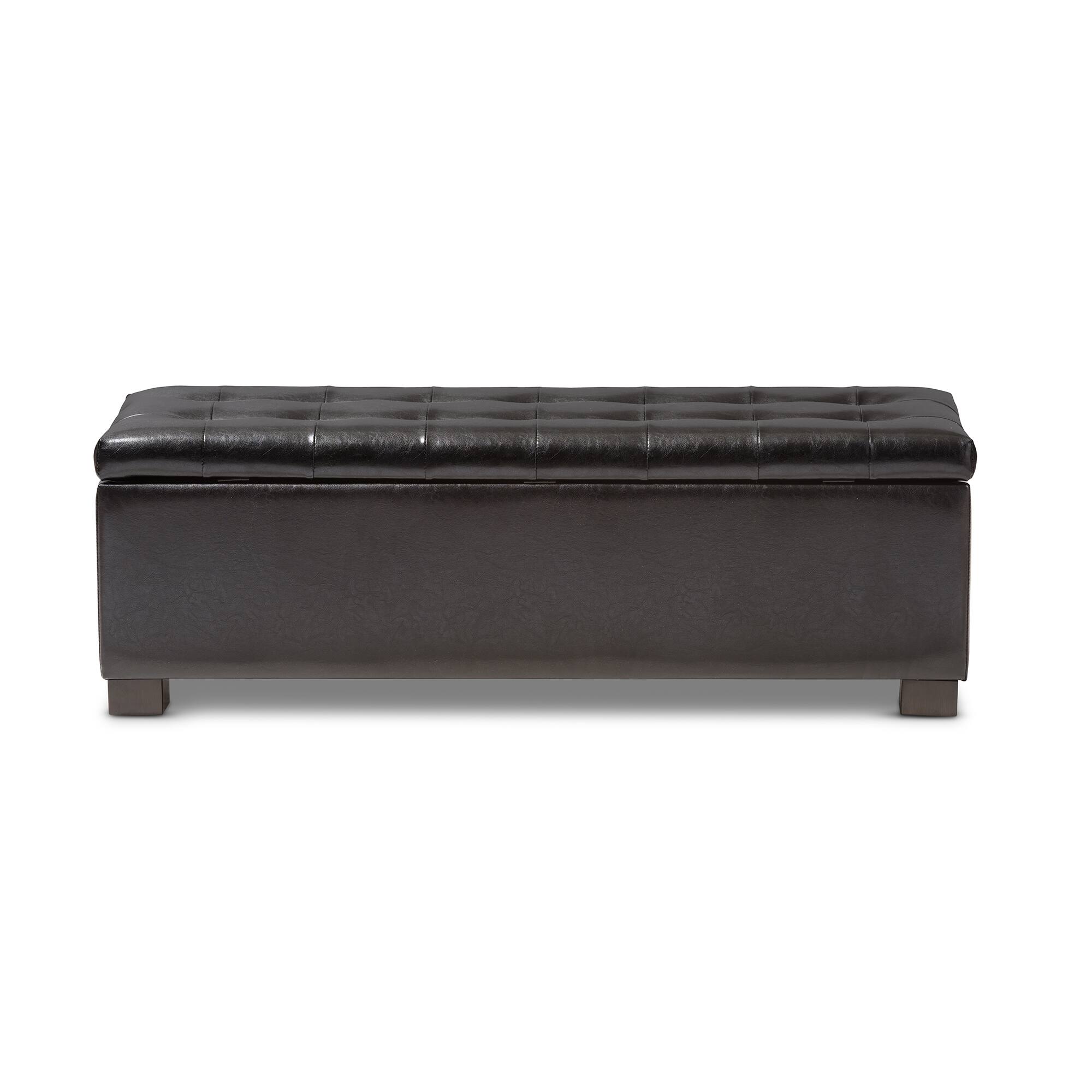 Alt View 1. Baxton Studio - Roanoke Contemporary Ottoman - Black.