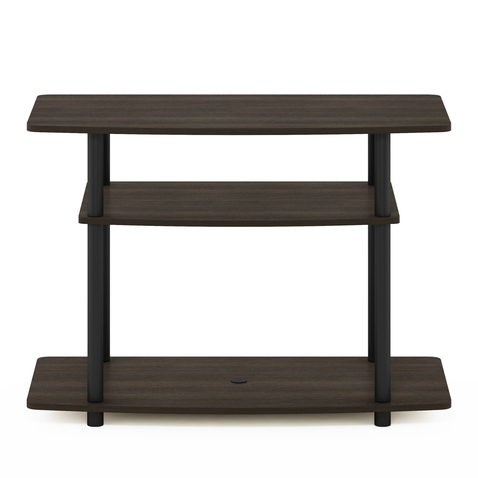 Alt View 2. Furinno - Turn-N-Tube No Tools 3-Tier TV Stands - Dark Brown/Black.