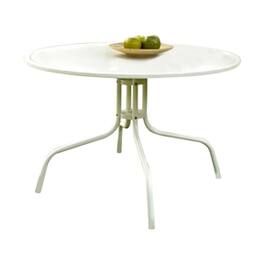 SlickBlue - Round Patio Dining Table in UV-Resistant Metal - White