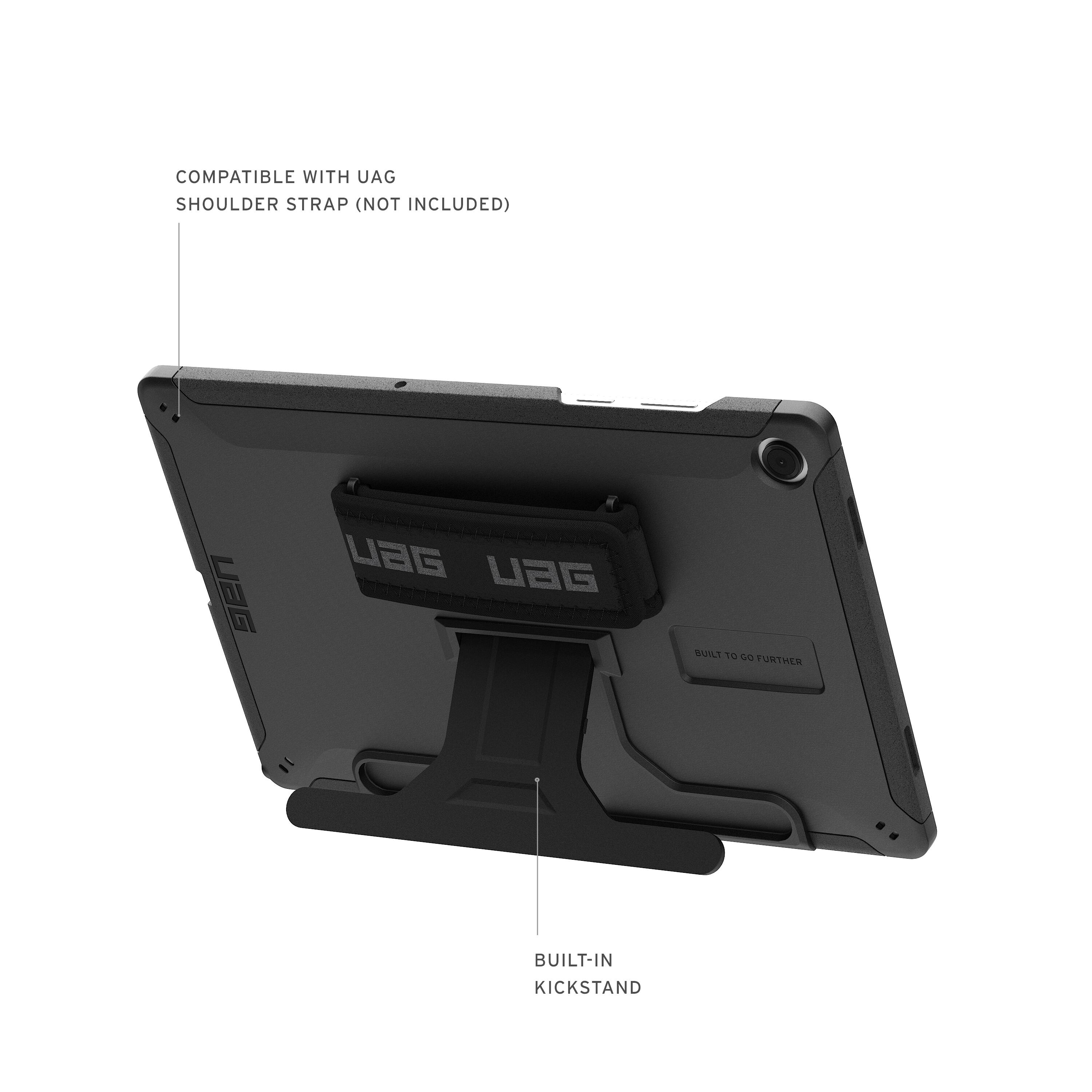 COMPATIBLE WITH UAG SHOULDER STRAP (NOT INCLUDED)

UAG
UAG UBG

BUILT TO GO FURTHER

BUILT-IN KICKSTAND