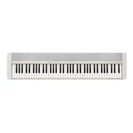Front. Casio - Casio Casiotone CTS176 76-Key Portable Keyboard with Power Supply in White - White.