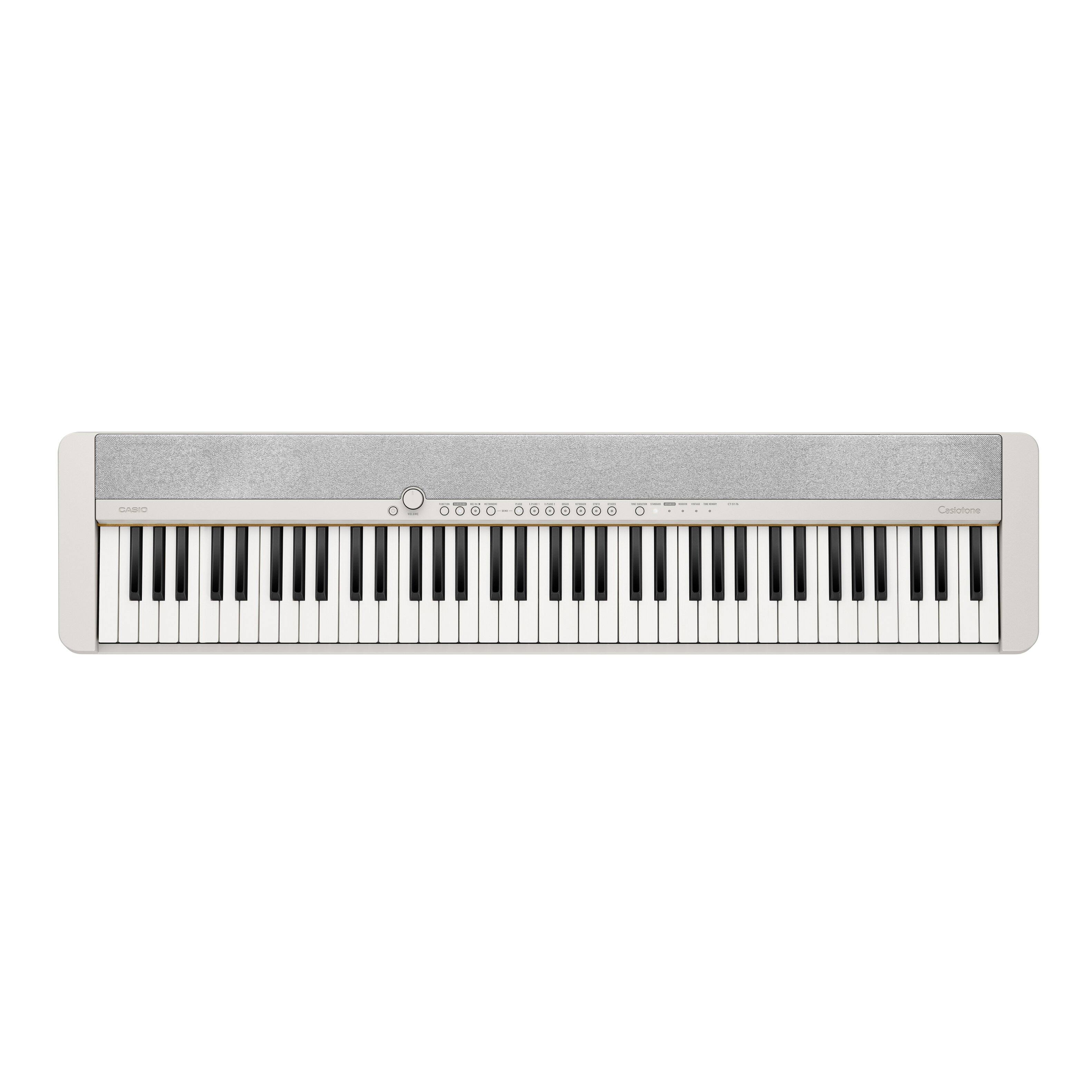 Casio - Casiotone CTS176 76-Key Portable Keyboard with Power Supply - White