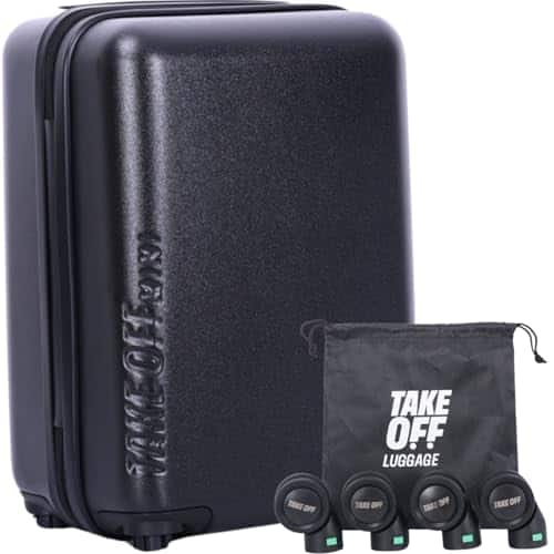Vulpecula Spade- Personal Item MINI– 40x30x20cm Underseat Suitcase with Removable Wheels– TSA Lock, Hardshell Lightweight Bag– Fits- Black