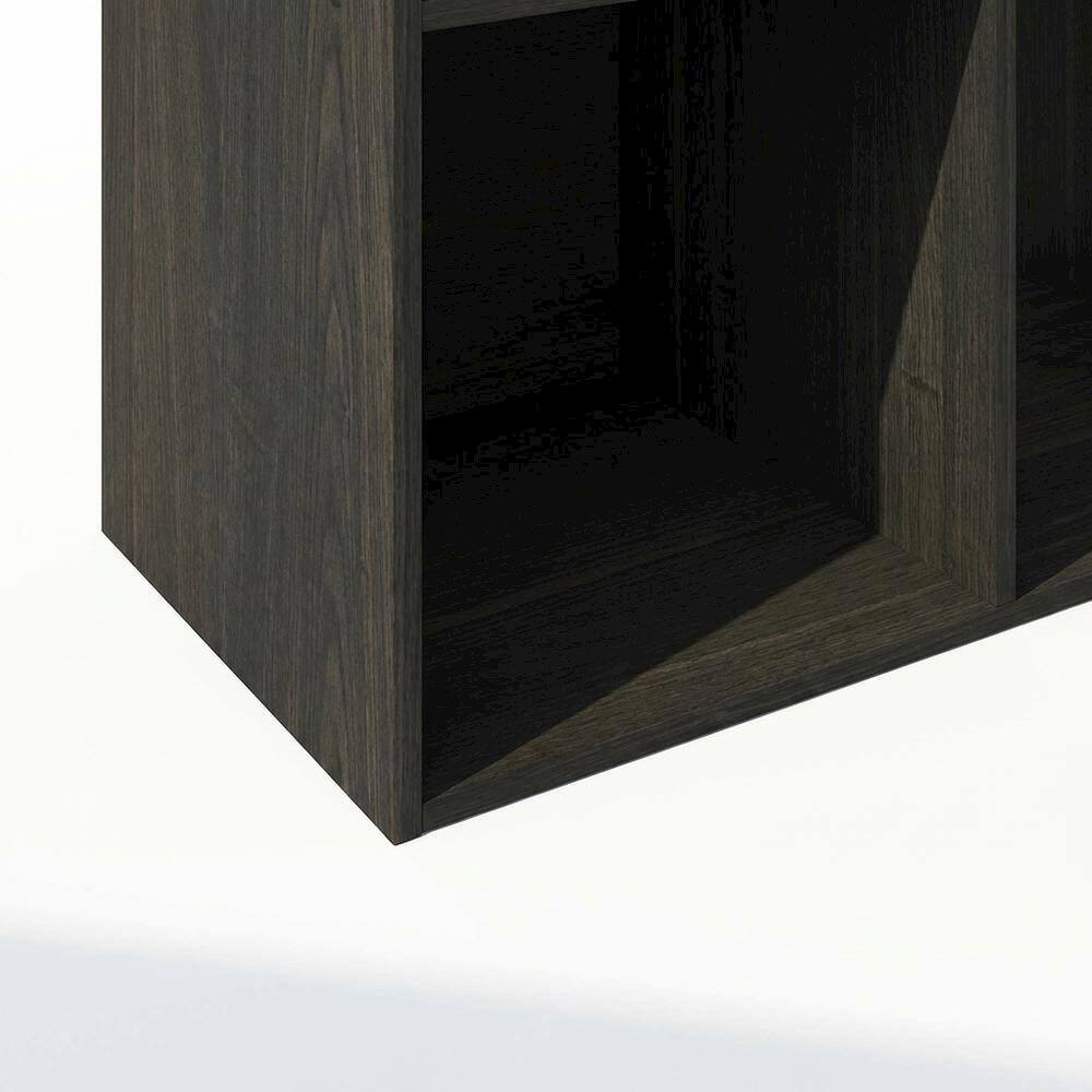 Alt View 2. FurniFact - Wood Bookcase with Open Shelving for Living Room Storage - Espresso.