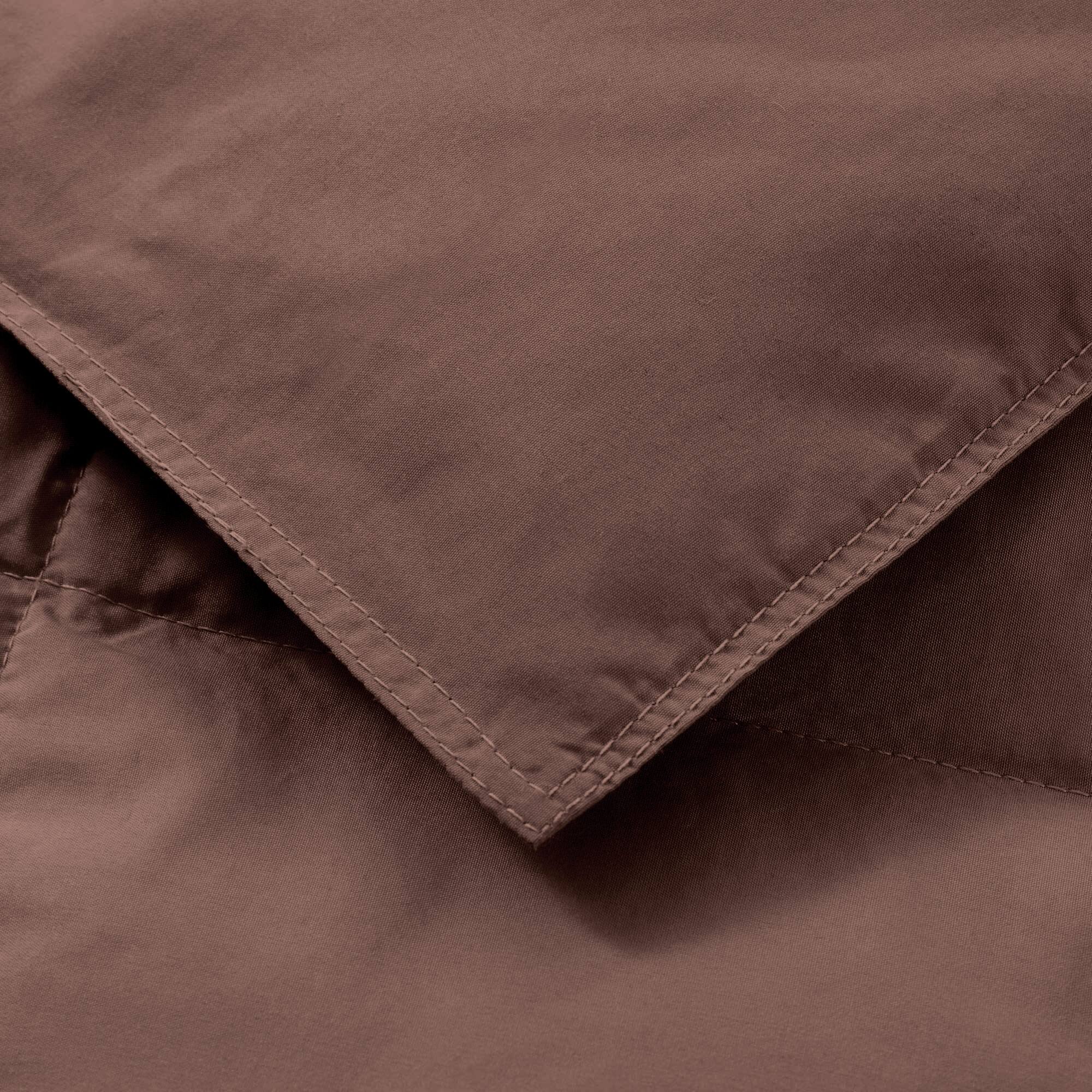 Left. Peace Nest - Peace Nest Lightweight Feather Down Throw Blanket, Chocolate - Chocolate.