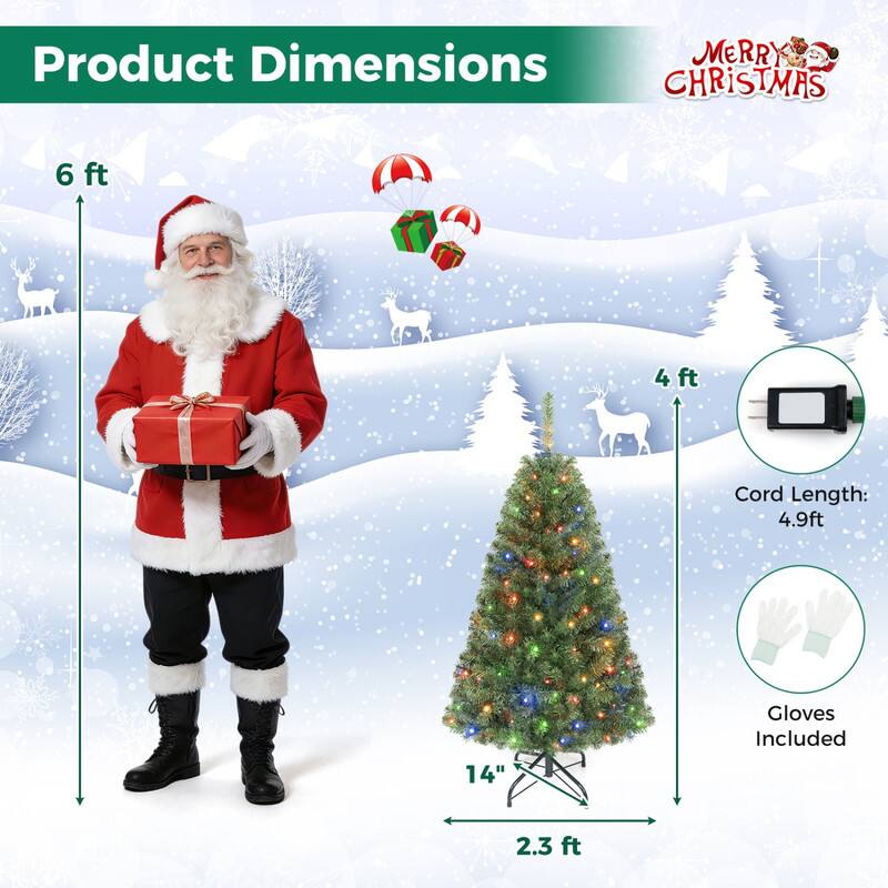 Product Dimensions  
MERRY CHRISTMAS

6 ft  
4 ft  
Cord Length: 4.9ft  
Gloves Included  
14"  
2.3 ft