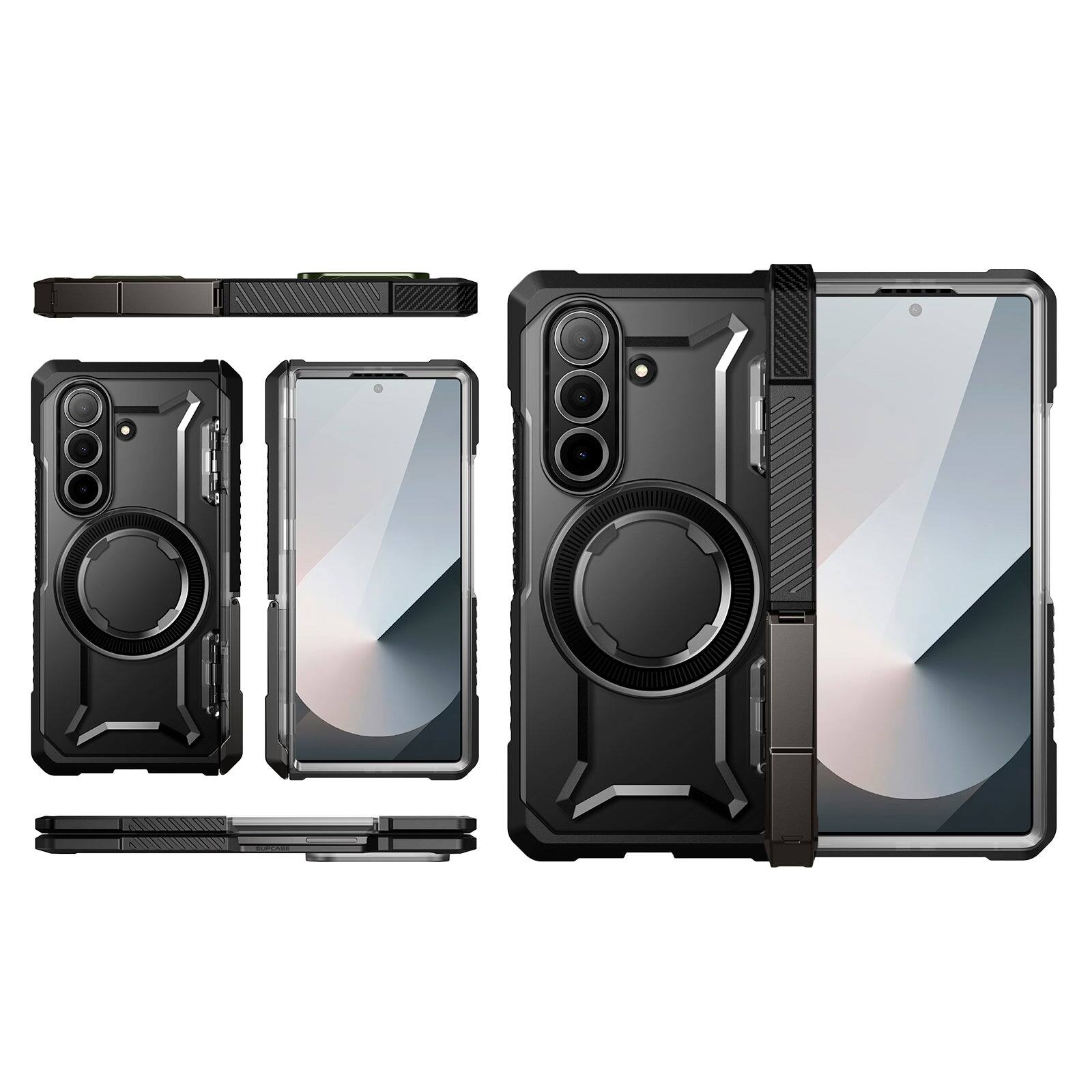 Alt View 6. SUPCASE - Galaxy Z Fold7 UB Grip MagSafe Case - Black - Black.