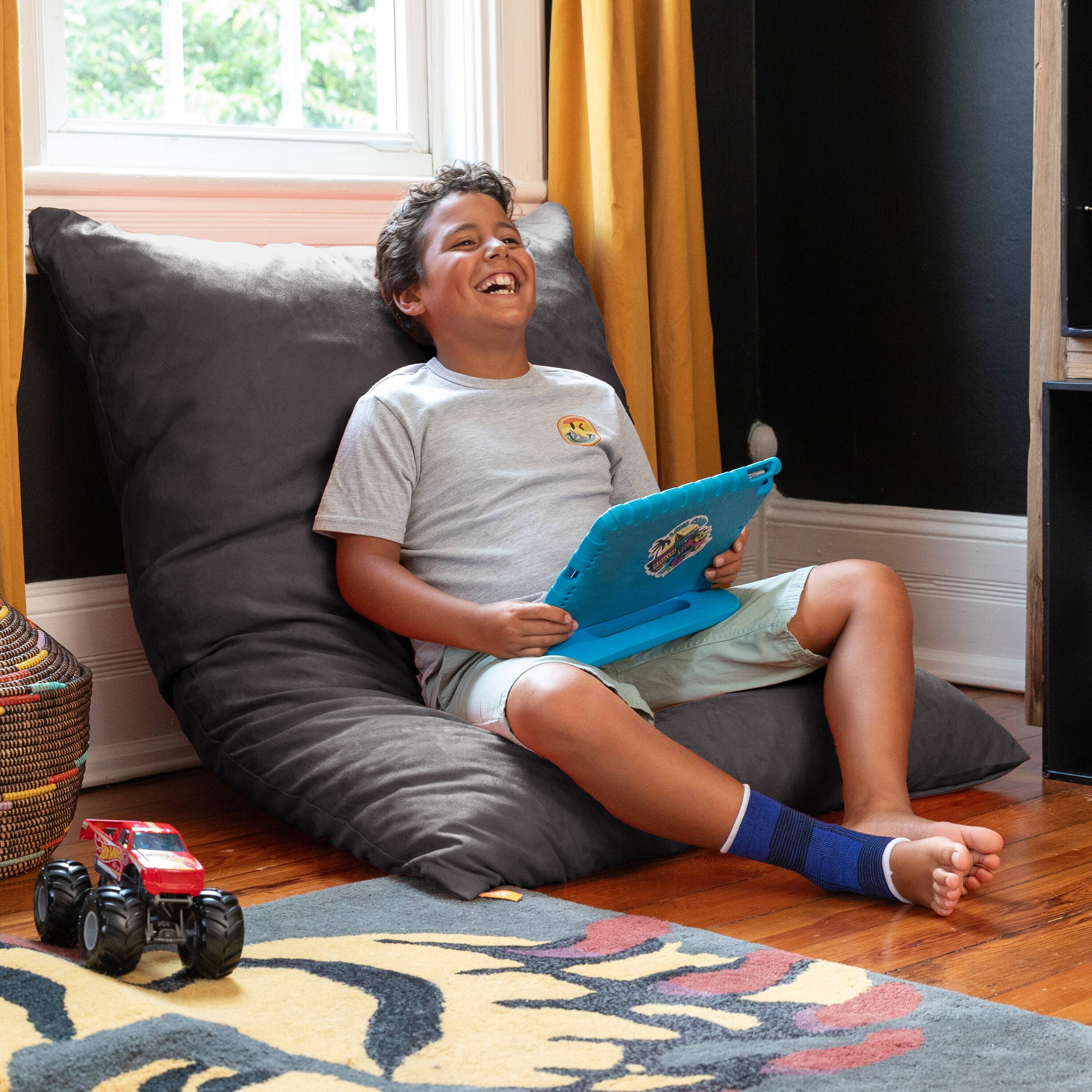 Angle. Jaxx - Jaxx 3.5 Ft Pillow Saxx Kids Bean Bag, Black - Black.