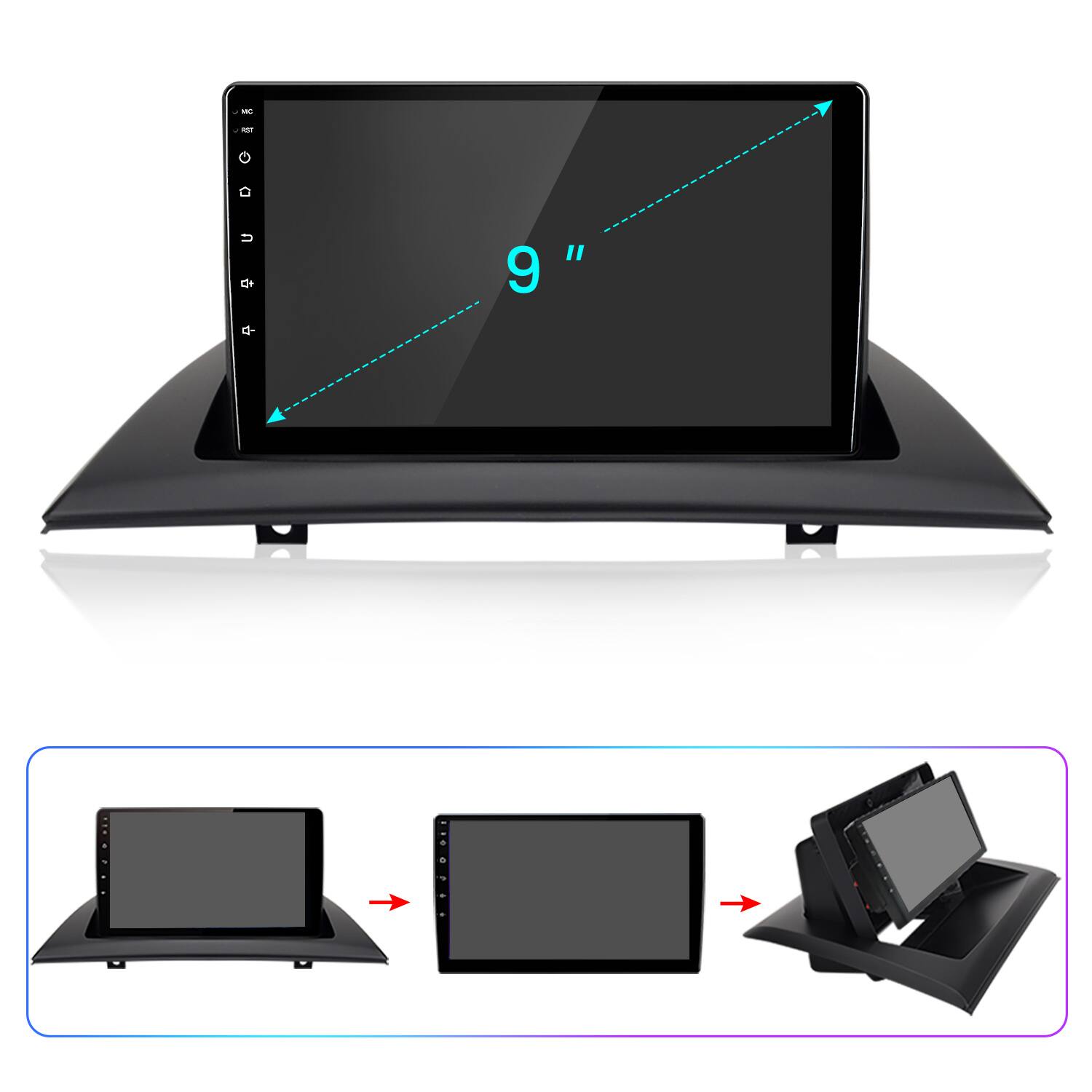 Alt View 10. Junsun - Linux System carplay Android auto Mirror Link For BMW X3 E83 2004-2012 Car Stereo Radio GPS Navi WIFI BT RDS FM - Black.