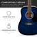 **COMFORTABLE DESIGN**
Play for hours without getting tired with steel strings that are easy to press
**SOUND HOLE INLAY**
Beautifully designed rosette
**DREADNOUGHT BODY**
Produces beautiful tone