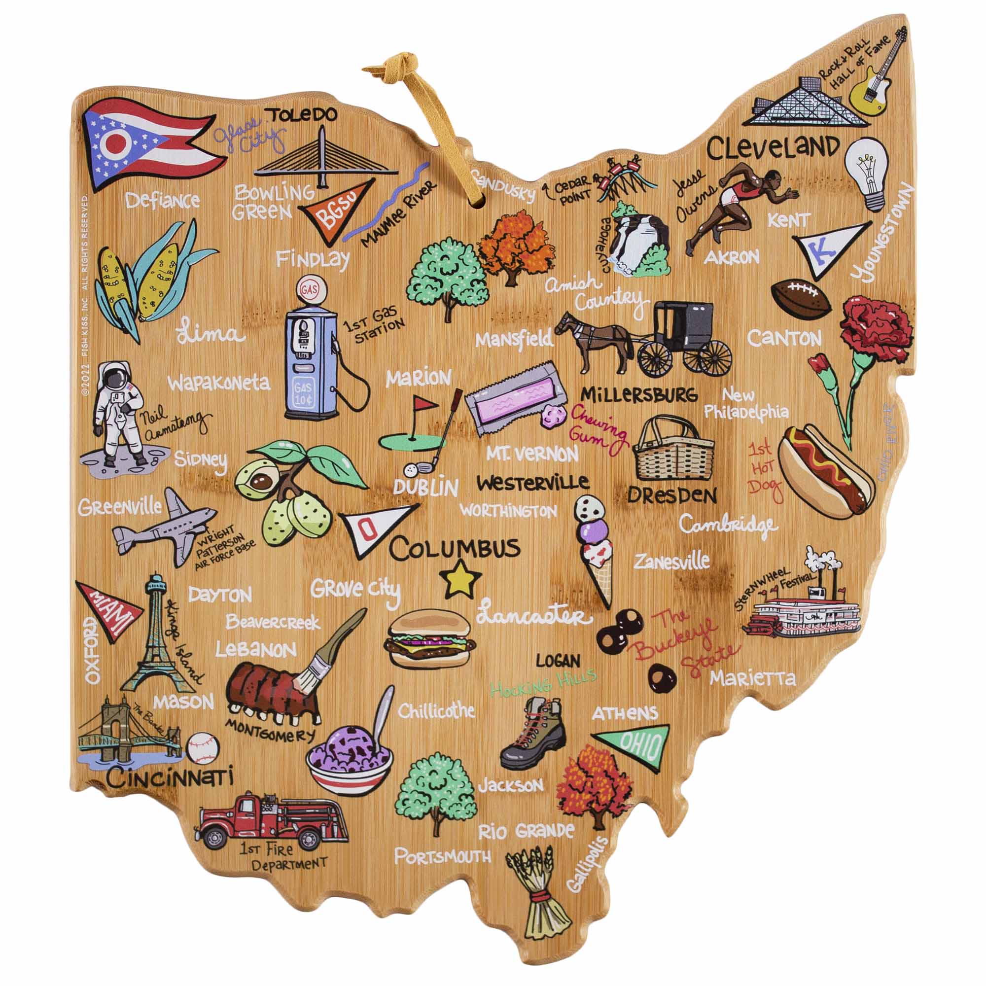 Totally Bamboo - Ohio Cutting Board with Artwork by Fish Kiss price history on PriceWatchPro