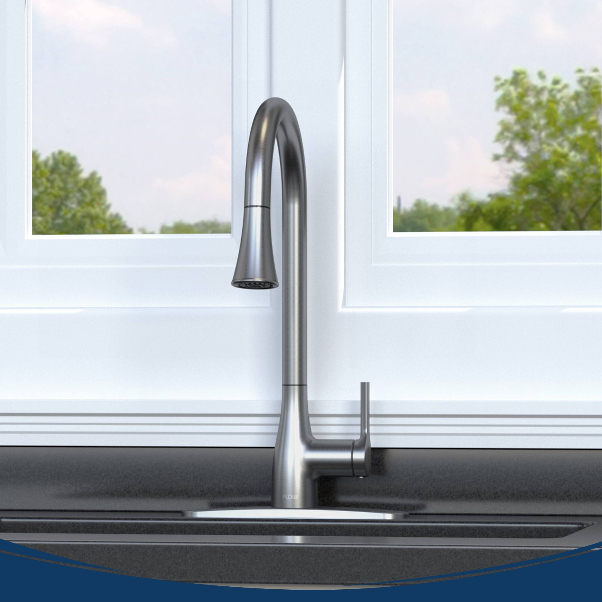Alt View 2. Bio Bidet - Flow Classic Kitchen Faucet - Brushed Nickel - Brushed Nickel.