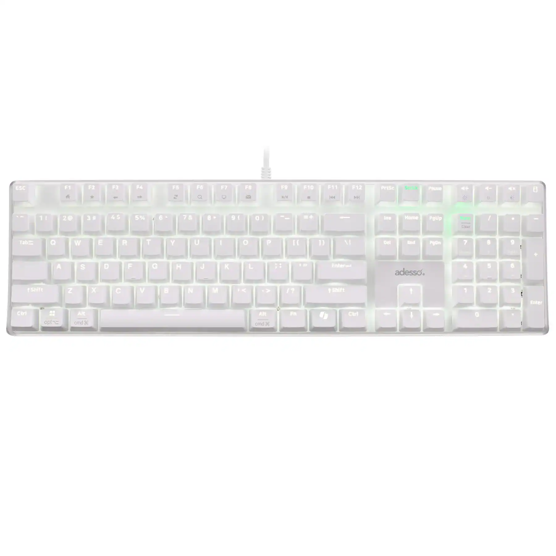 Adesso - Multi-OS Illuminated Mechanical Keyboard With CoPilot AI Hotkey - White