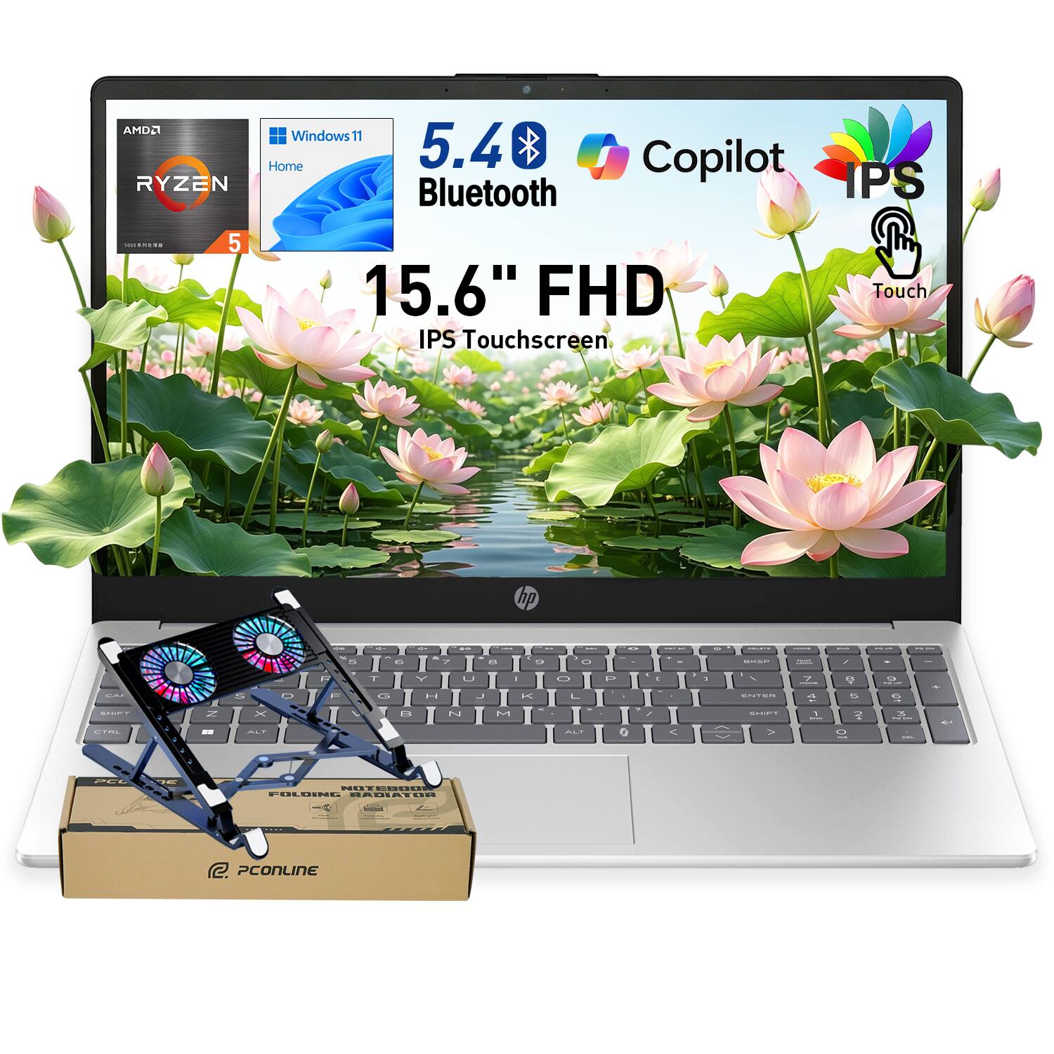 MD2 RYZEN Windows 11 Home 5.4 Bluetooth Copilot IPS 15.6" FHD IPS Touchscreen Touch