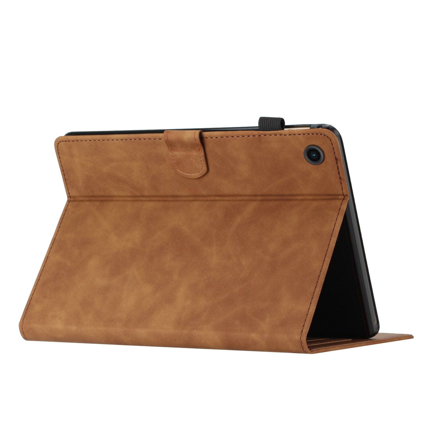 Alt View 4. Dteck - Case for Samsung Galaxy Tab A9+/A9 Plus 11" 2023 (SM-X210/X215),Butterfly Embossed PU Leather Card Slot Stand Flip Cover - Brown.