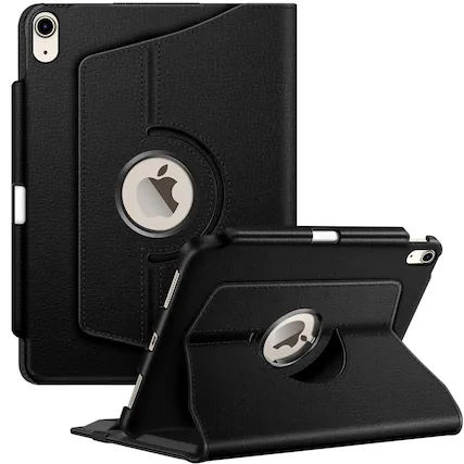 Front. Kitcheniva - Rotating 360 Degree Stand Case For iPad Air 13 Inch M3 2025 With Pencil Holder Black - Black.