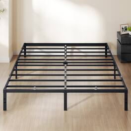 Songmics Home - King Metal Bed Frame 14 Inches Tall, 1100 lb Weight Capacity, with Under-Bed Storage, Easy Setup,Heavy-Duty Platform Bed - Matte Black