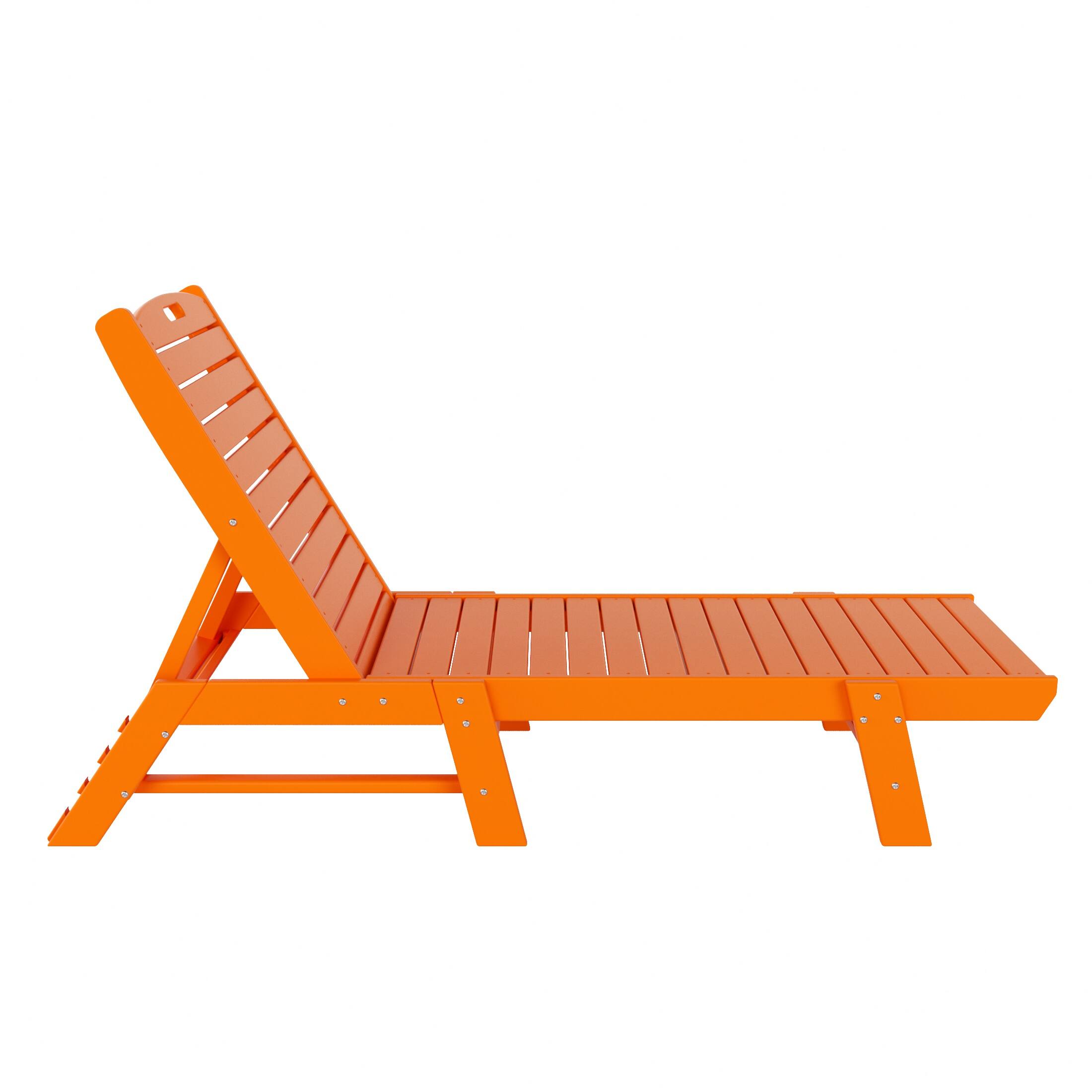 Back. WestinTrends - WestinTrends Malibu Poly Reclining Outdoor Patio Chaise Lounge Chair Adjustable - Orange.