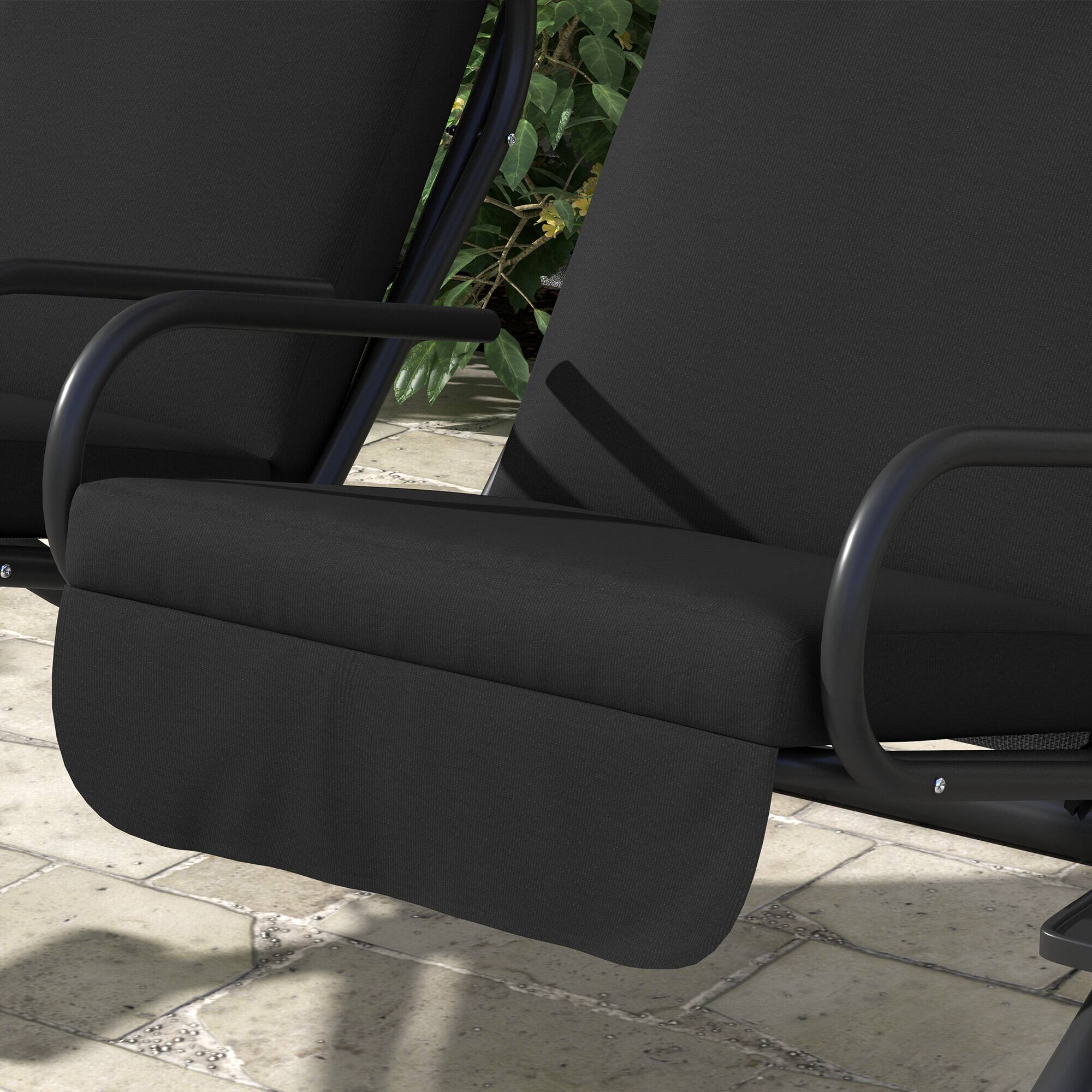 Alt View 4. Outsunny - Outsunny Patio Swing Chair with 2 Separate Seats Outdoor Swing with Removable Canopy and Cup Holders for Porch.