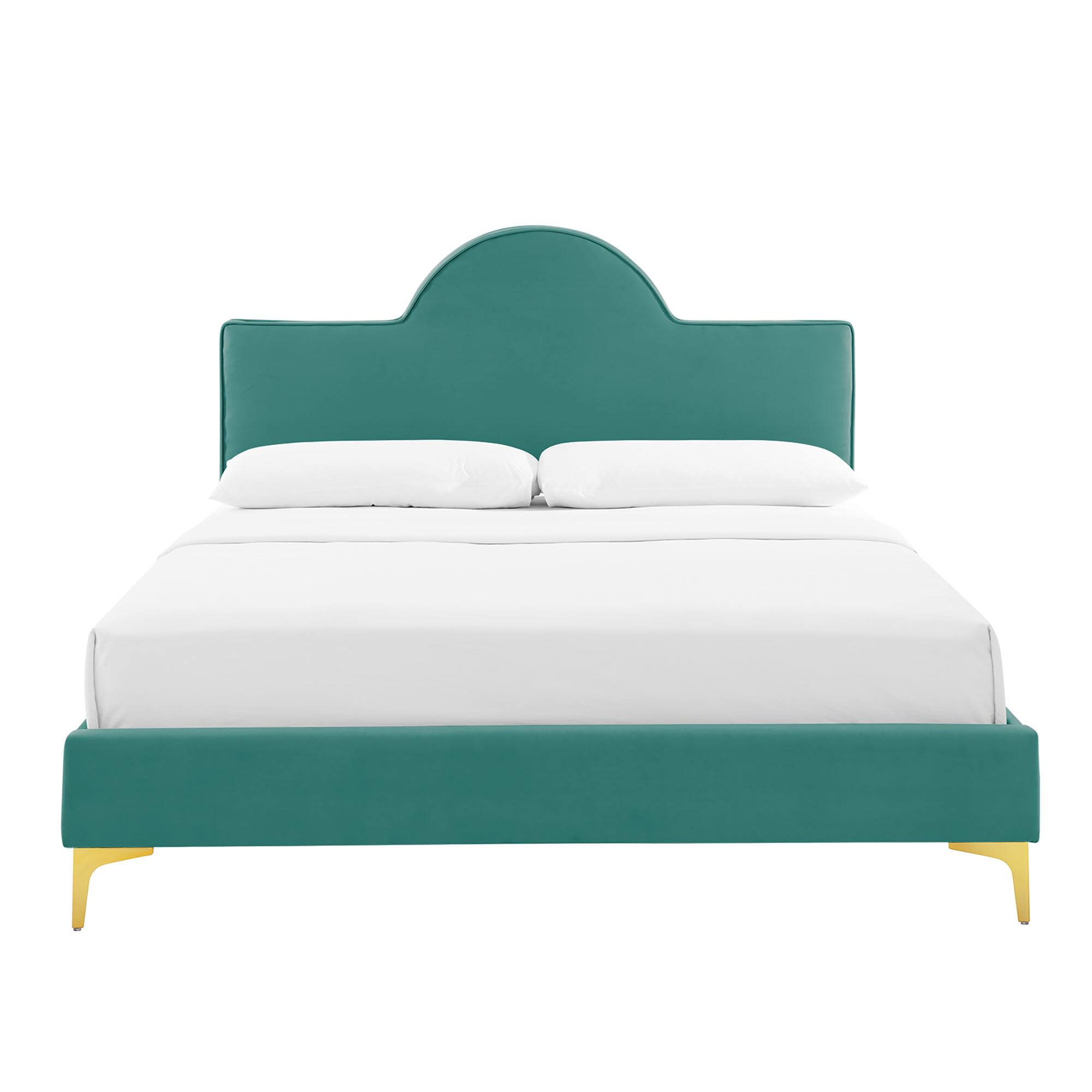 Alt View 5. Modway - Sofia Channel Tufted Performance Velvet Queen Platform Bed - White.