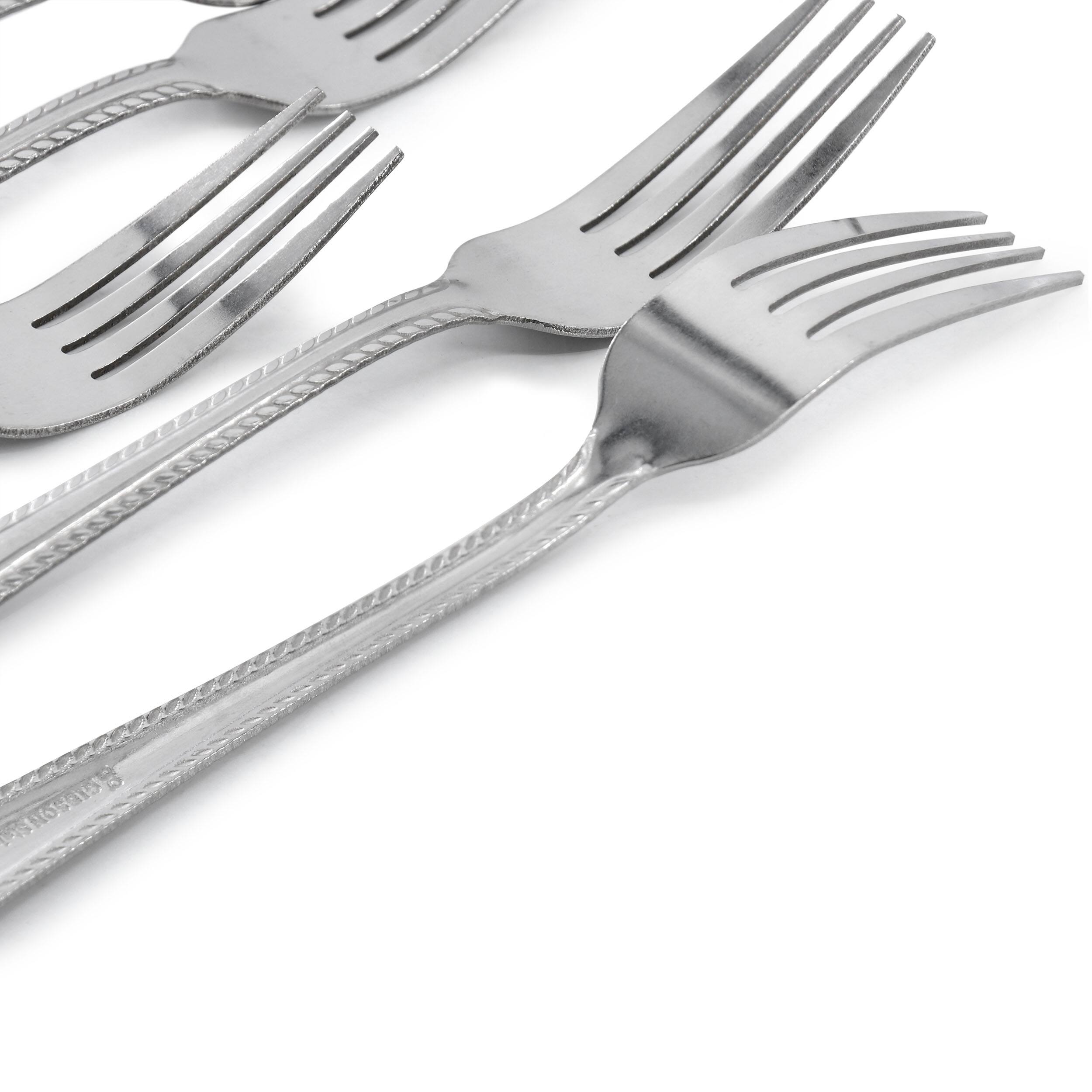 Alt View 3. Gibson - Gibson Home Tustin 6 Piece Stainless Steel Dinner Fork Flatware Set in Silver - Silver.