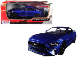 2018 Ford Mustang GT 5.0 Wheels 1/24 Diecast Model Car by Motormax - Blue With Black
