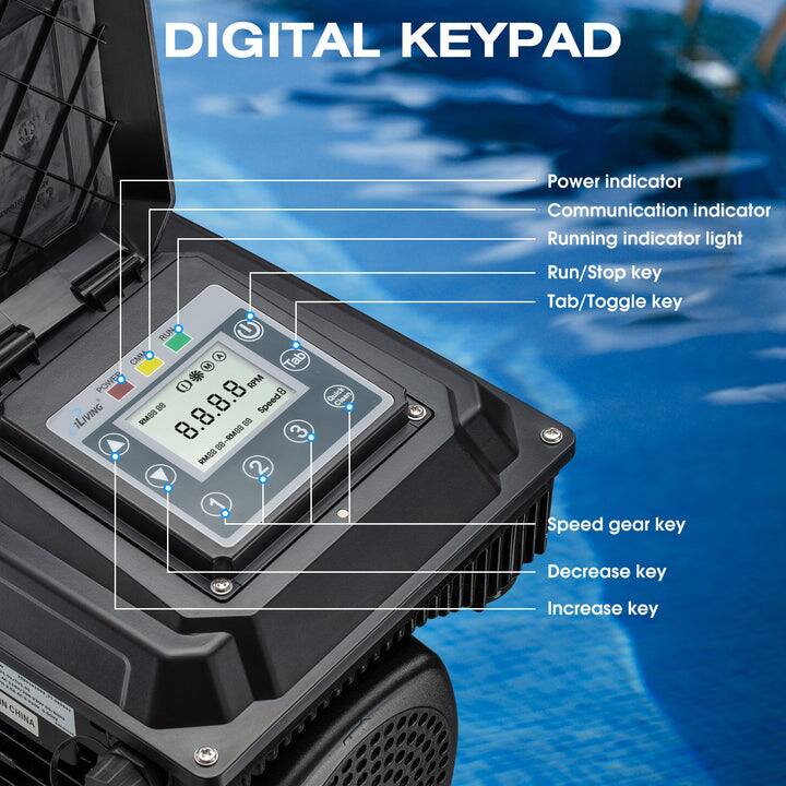 DIGITAL KEYBOARD

POWER  RPM 1 8.8.8.8 Speed8 RMBR S 8 88-9M88 3 O RMES Quick Clean

Power indicator
Communication indicator
Running indicator light
Run/Stop key
Tab/Toggle key
Speed gear key
Decrease key
Increase key

CHINA