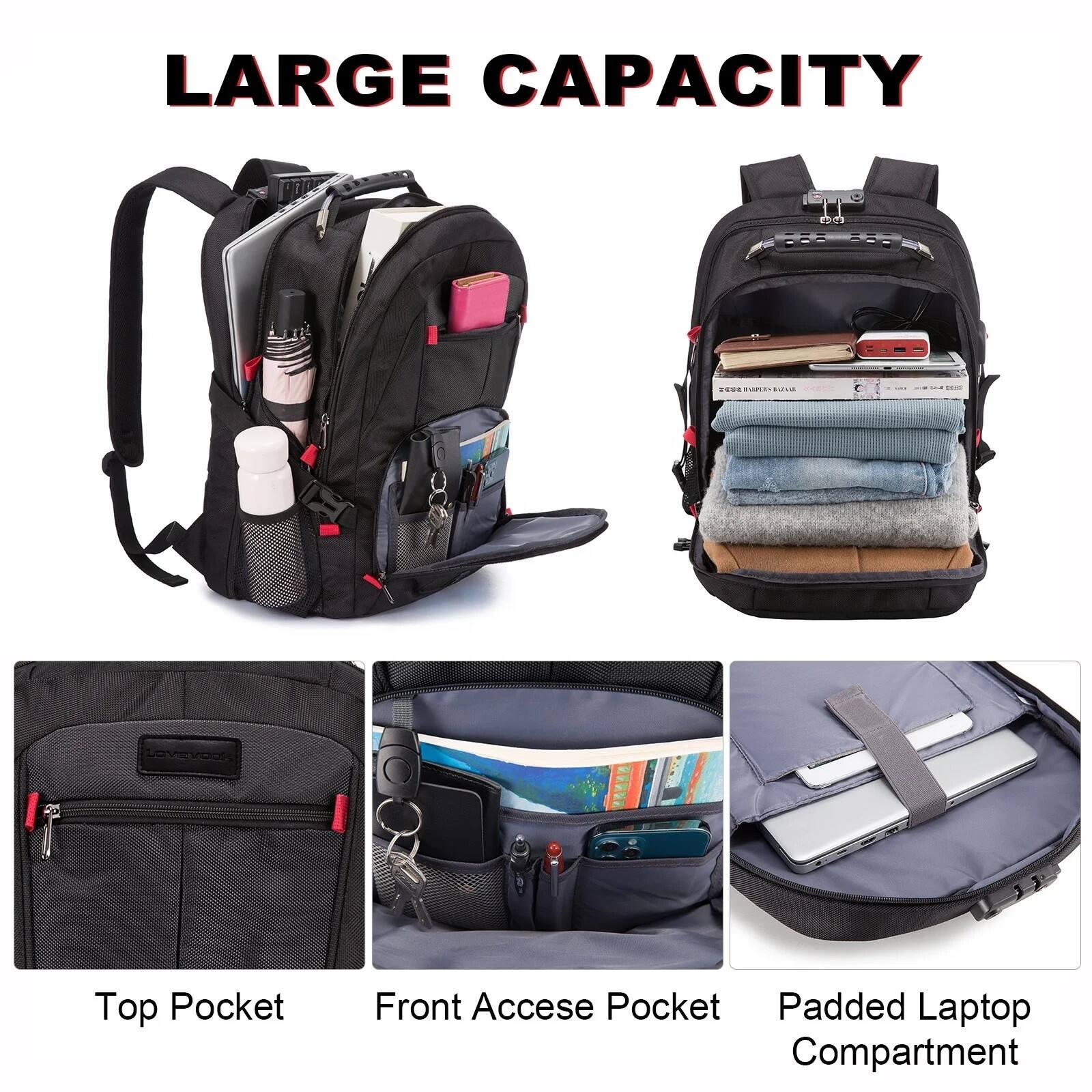 LARGE CAPACITY: Top Pocket, Front Access Pocket, Padded Laptop Compartment