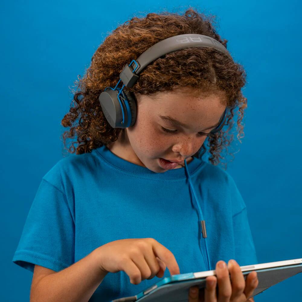 Back. JLab - Jbuddies Studio On-Ear Kids Wired  USB-C Headphones - Grey.