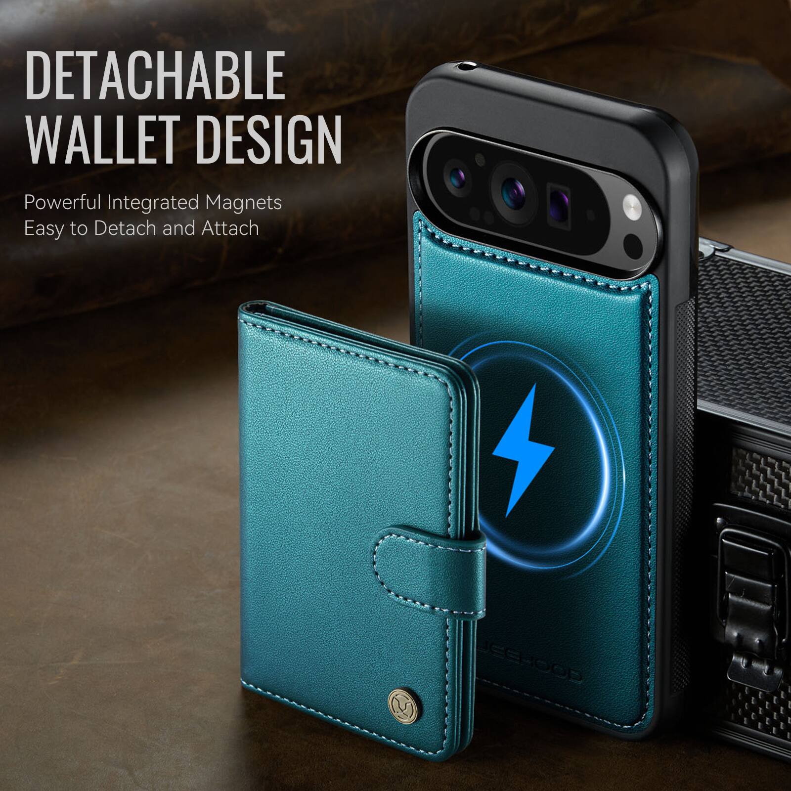 DETACHABLE WALLET DESIGN  
Powerful Integrated Magnets  
Easy to Detach and Attach