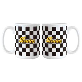 Logo Brands - 2-Pack 15oz. Checkered Wordmark Mug Set - Multicolor