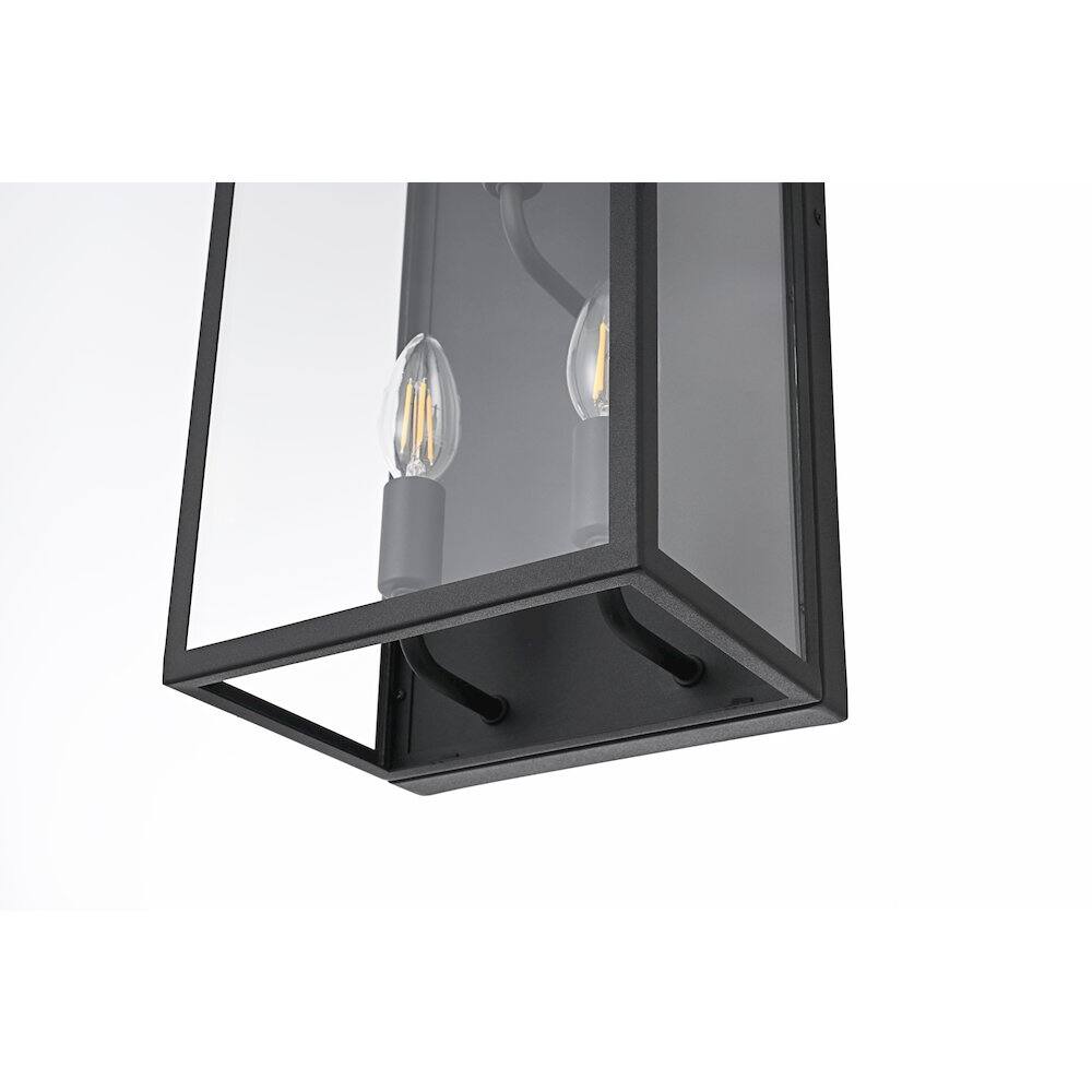 Alt View 1. Elegant Lighting - Valentin 8 Inch Outdoor Wall Sconce In Black - Black.
