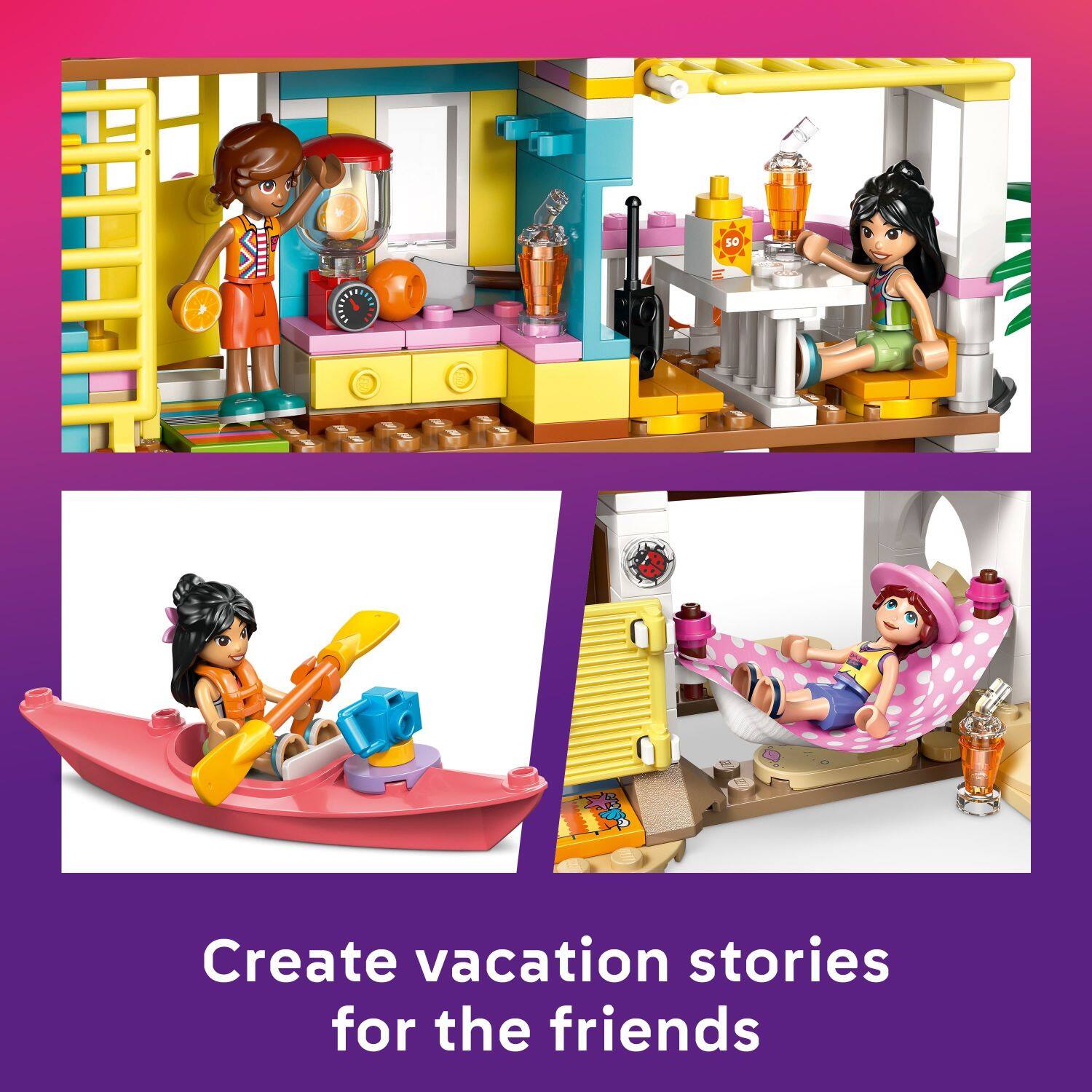 Create vacation stories for the friends