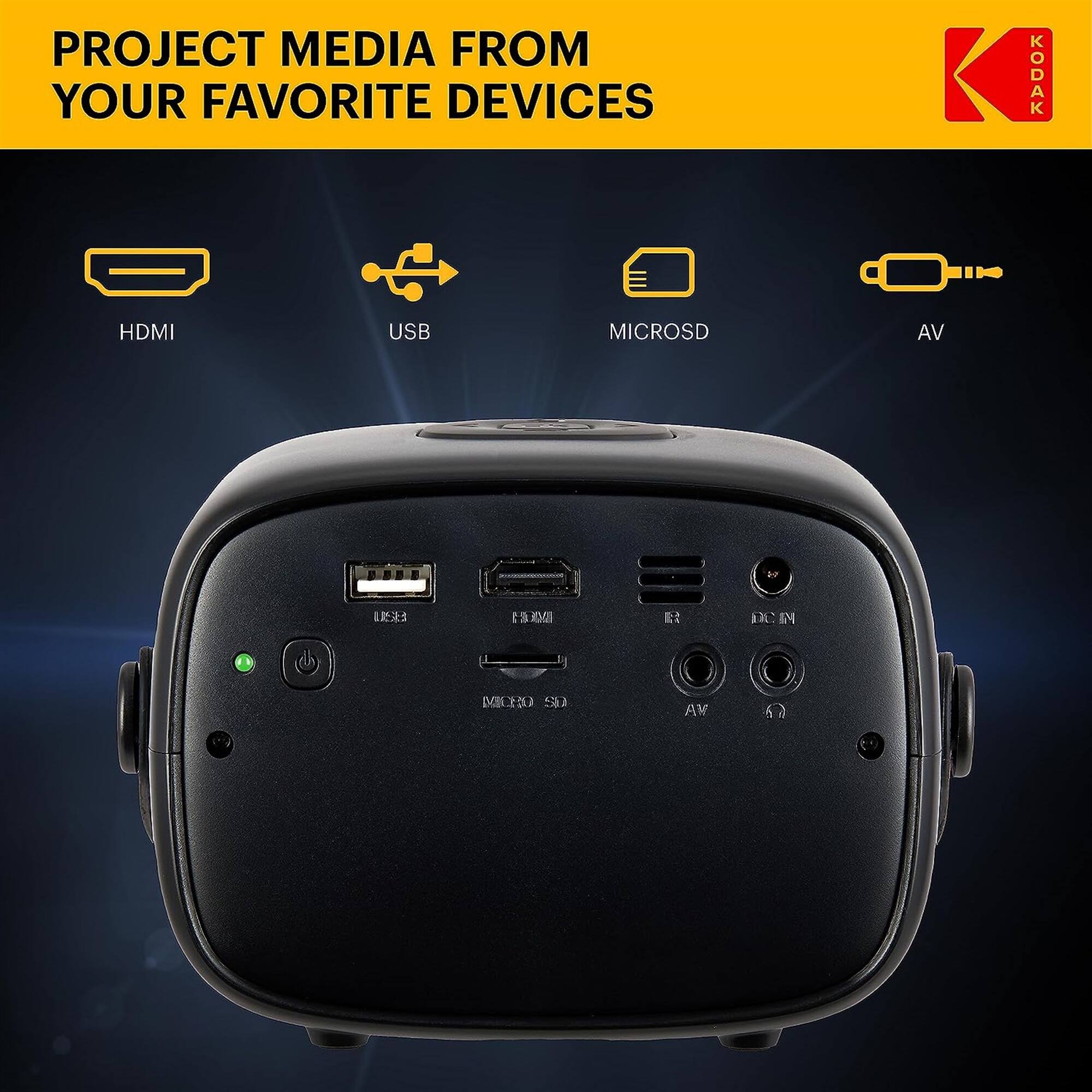 PROJECT MEDIA FROM YOUR FAVORITE DEVICES KODAK HDMI USB MICROSD AV