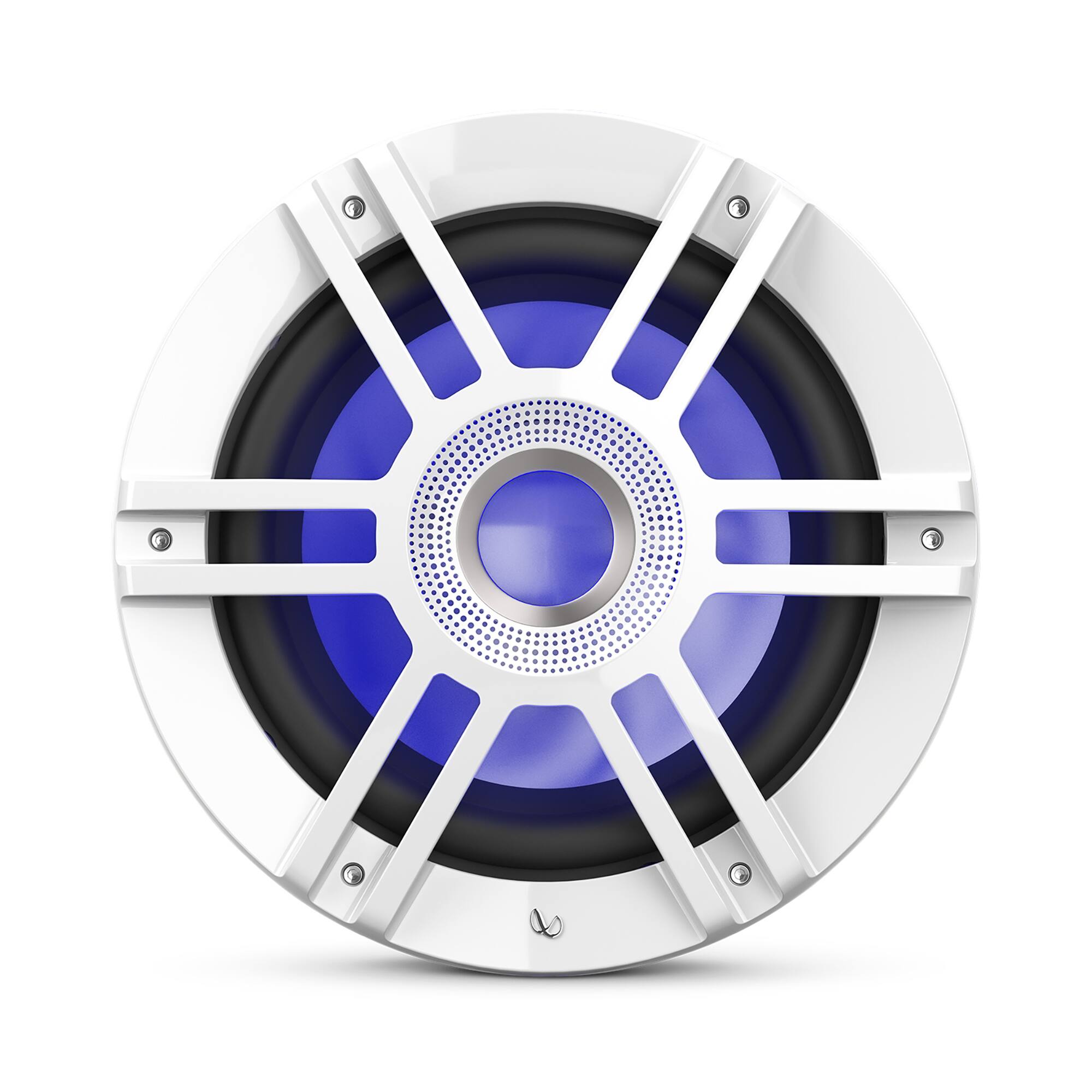 Alt View 4. Infinity Mobile - Infinity Kappa 1010M White 10 Inch Premium RGB LED Subwoofer for Marine Applications - White.