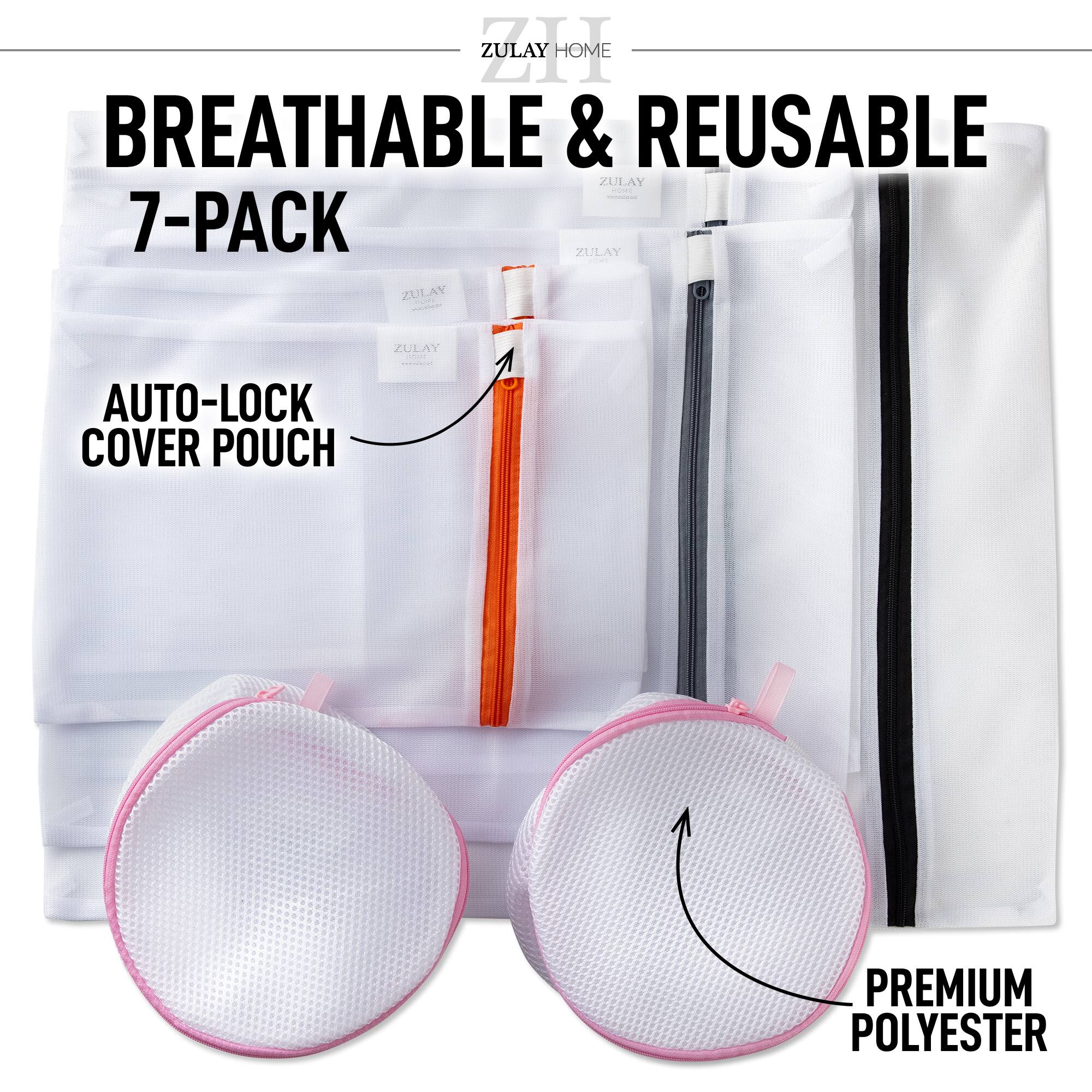 ZULAY HOME BREATHABLE & REUSABLE 7-PACK  
AUTO-LOCK COVER POUCH  
PREMIUM POLYESTER