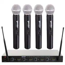 Gemini - Sound UHF-04M Wireless Cordless Professional Set of 4 Handheld - Black