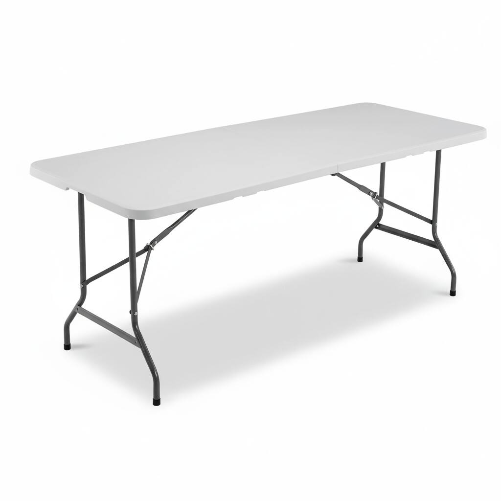 Front. AOITUN - 6ft Plastic Folding Table Outdoor Indoor Heavy Duty Portable Desk with Carrying Handle for Camping Picnic Party - White.