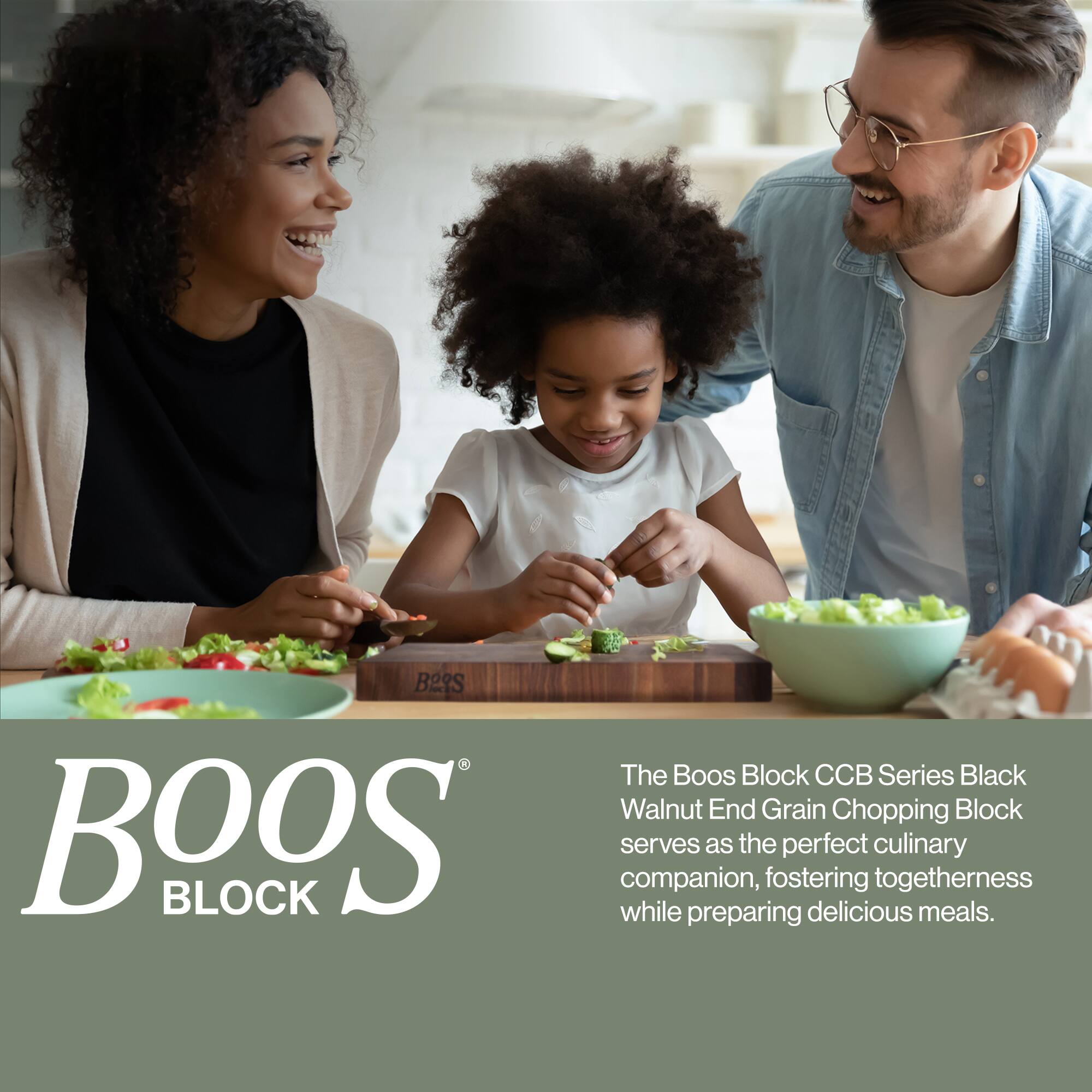 The Boos Block CCB Series Black Walnut End Grain Chopping Block serves as the perfect culinary companion, fostering togetherness while preparing delicious meals.